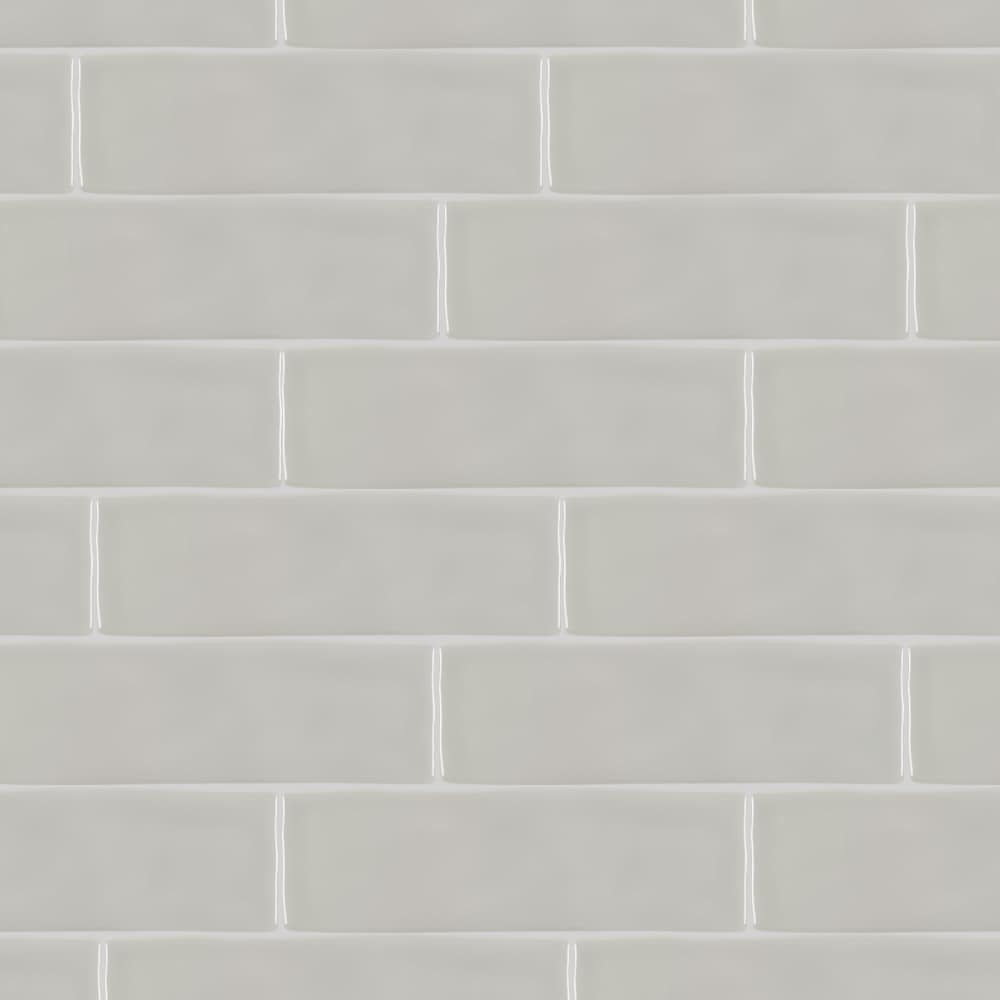 Boutique Ceramic LWBOUT2508SILV Crafted Silver 2-1/2-in x 8-in Glazed Ceramic Subway Standard Wall Tile ( 0.13-sq ft Piece )