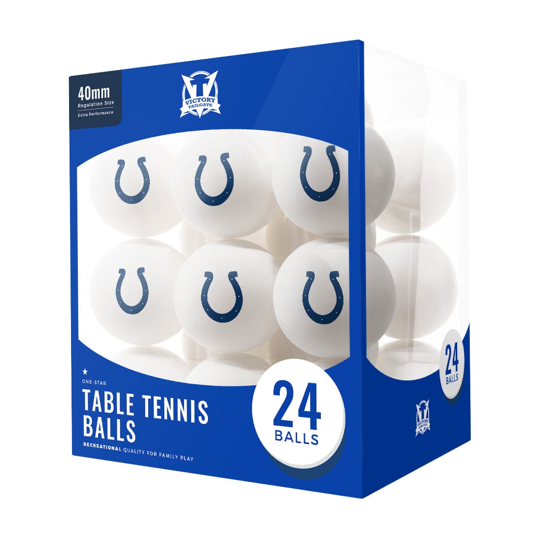 Victory Tailgate 9520153 Indianapolis Colts NFL 24 Table Tennis Balls Logo Design