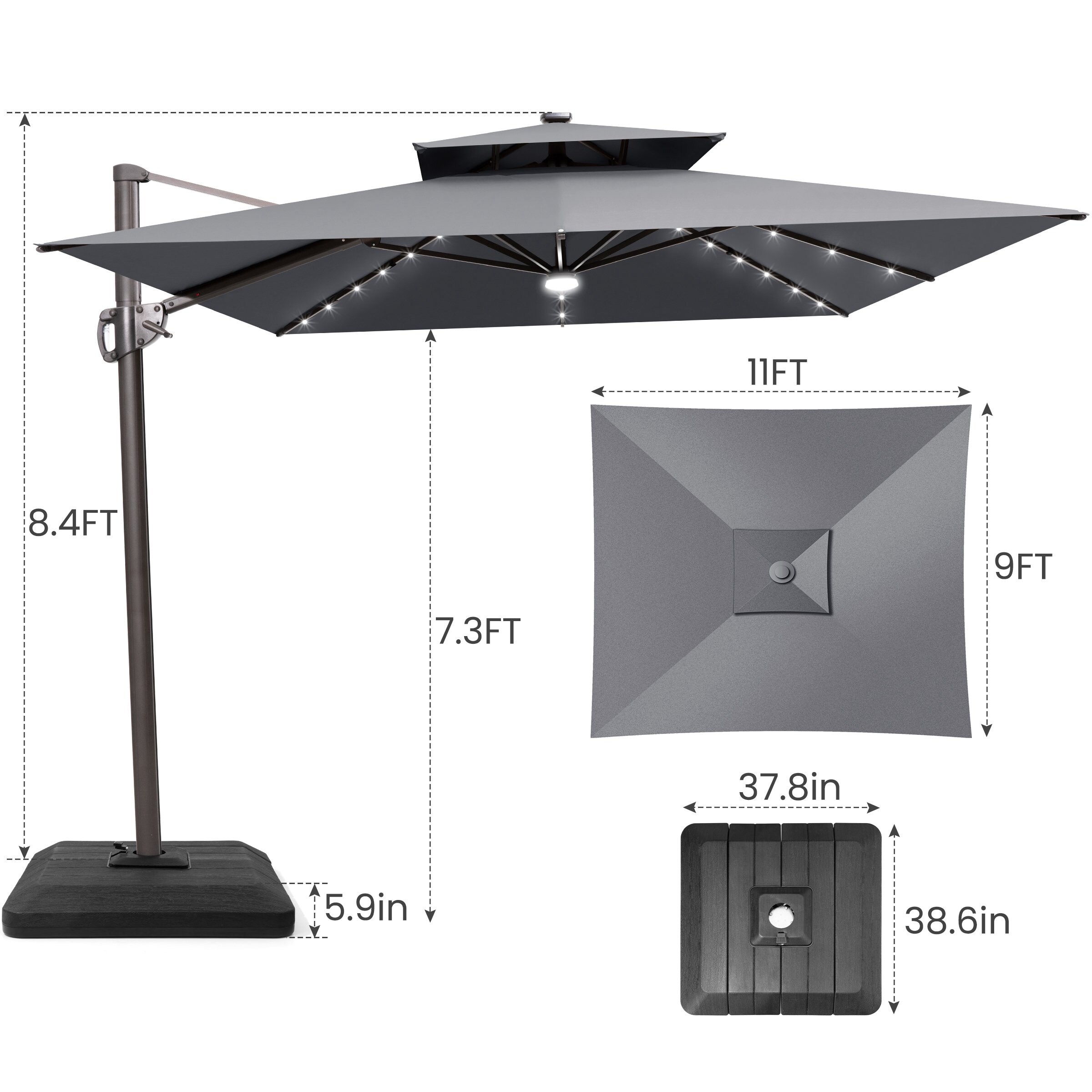 Crestlive Products CL-PU038DGY-UB008BLK Umbrellas-2 - View #3