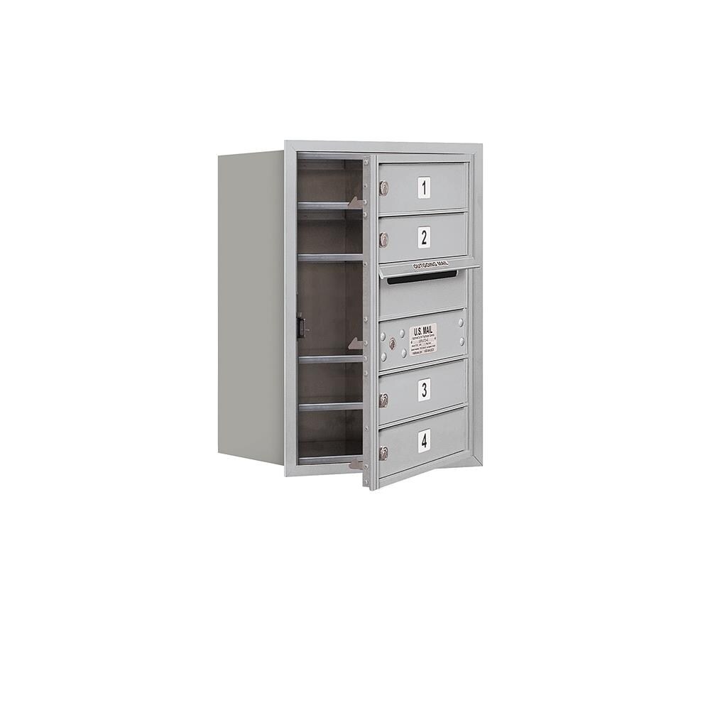 SALSBURY INDUSTRIES 3706S-04AFP Recessed Mount Gray Metal Extra Large Lockable Cluster Mailbox