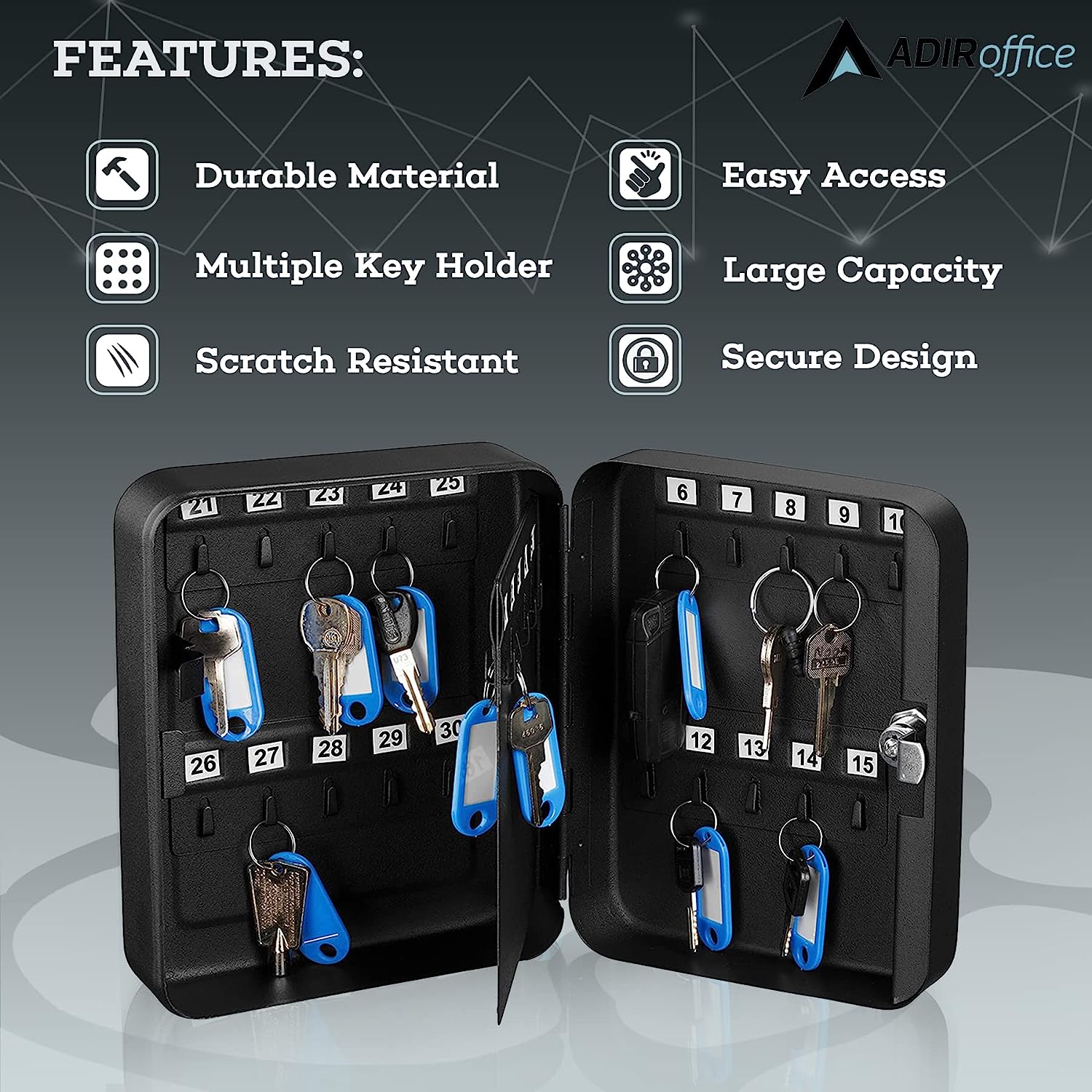 AdirOffice 681-30-BLK-2PK Key-Safes - View #9