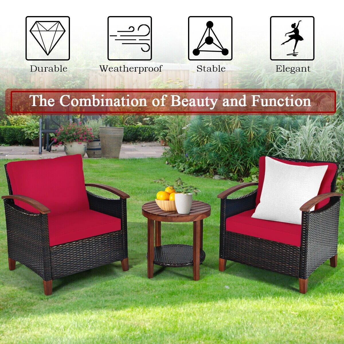Forclover HYFE-65226RE Patio-Conversation-Sets - View #5
