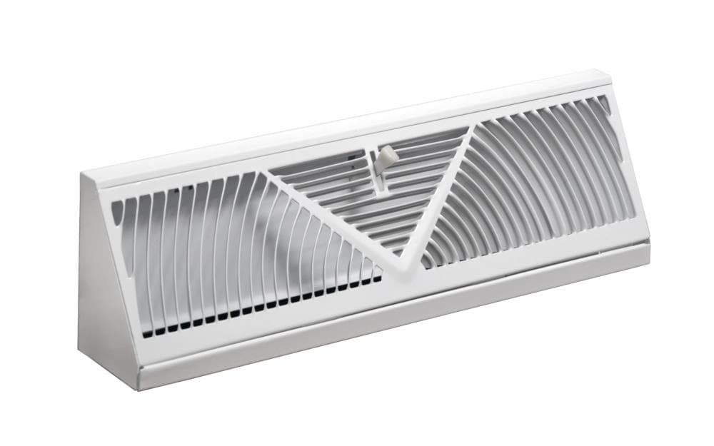 Accord ABBBWH24 2-1/2-in x 24-in 180-degrees Steel White Baseboard diffuser ( Outside Width- 2.75-in )