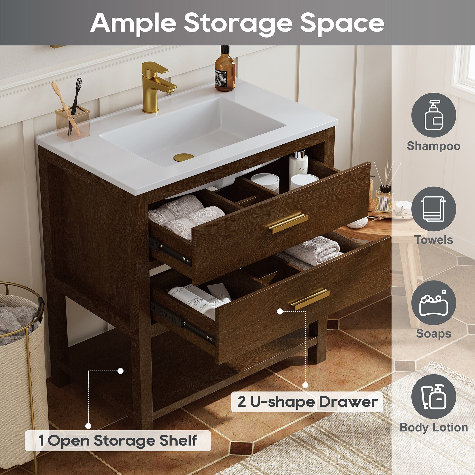DELUXE LIVING V24030KD-30WT Bath-Vanity-Combo - View #11