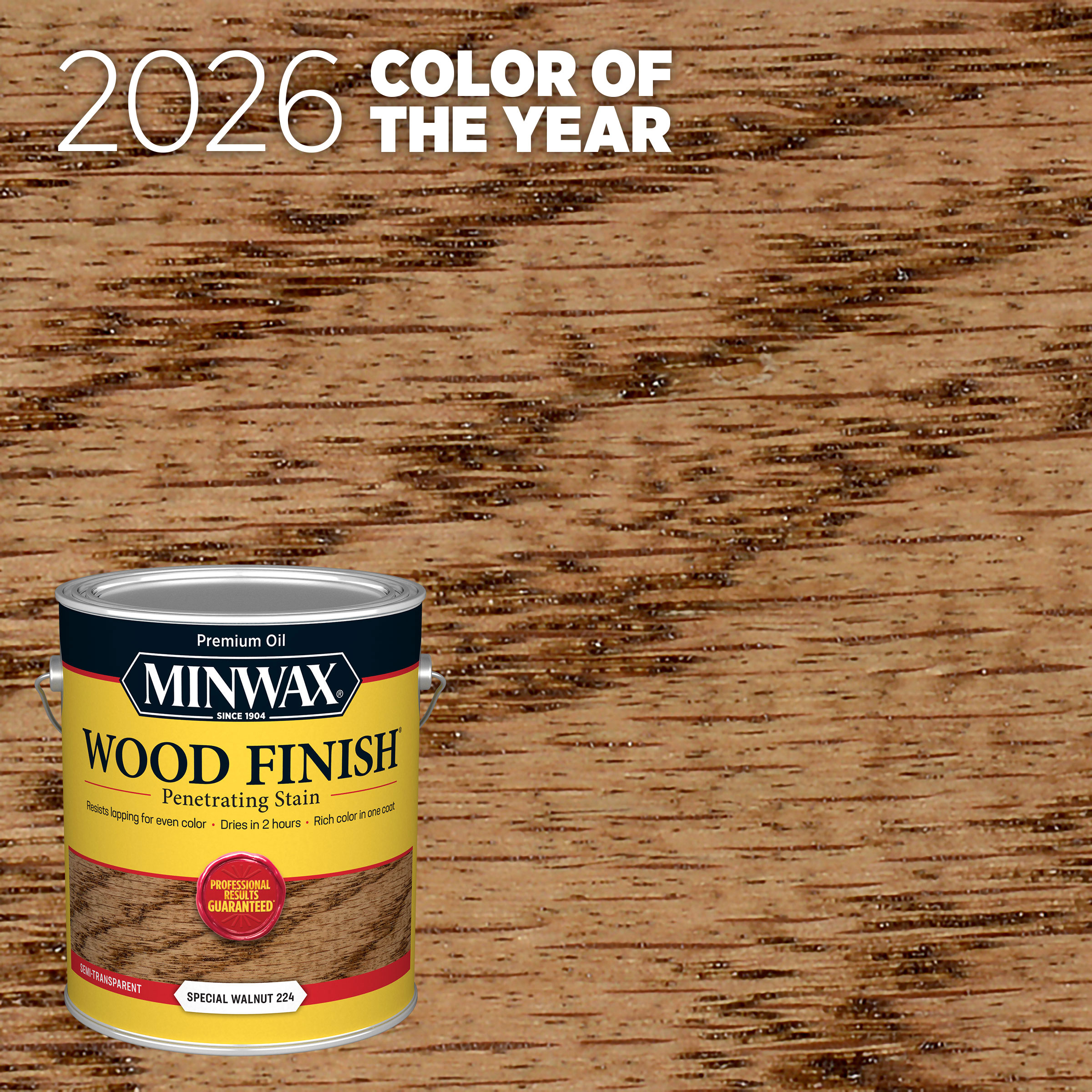 Minwax 71006000 Wood Finish Oil-based 2026 Color of the Year Special Walnut Semi-transparent Interior Stain ( 1-gallon )