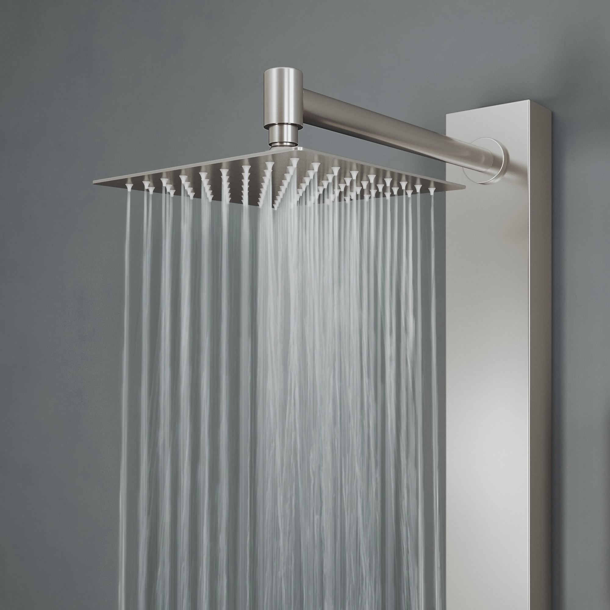 VIGO Orchid Stainless Steel 8-in Waterfall Shower Panel System with 3 ...