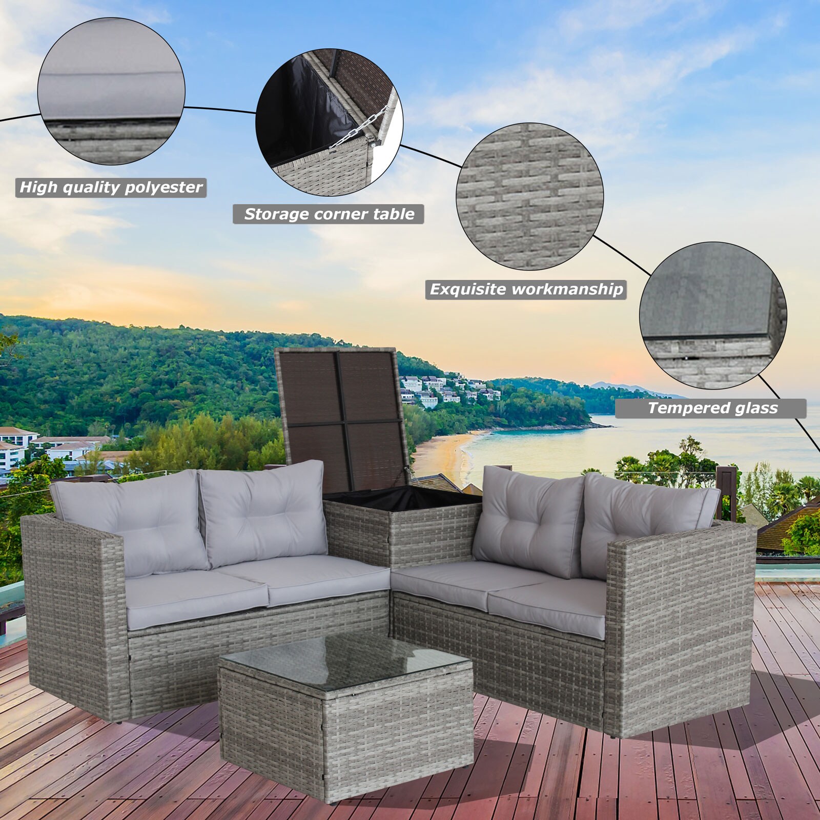 AHIOU HOME ZAAHG-S00014S Patio-Conversation-Sets - View #10
