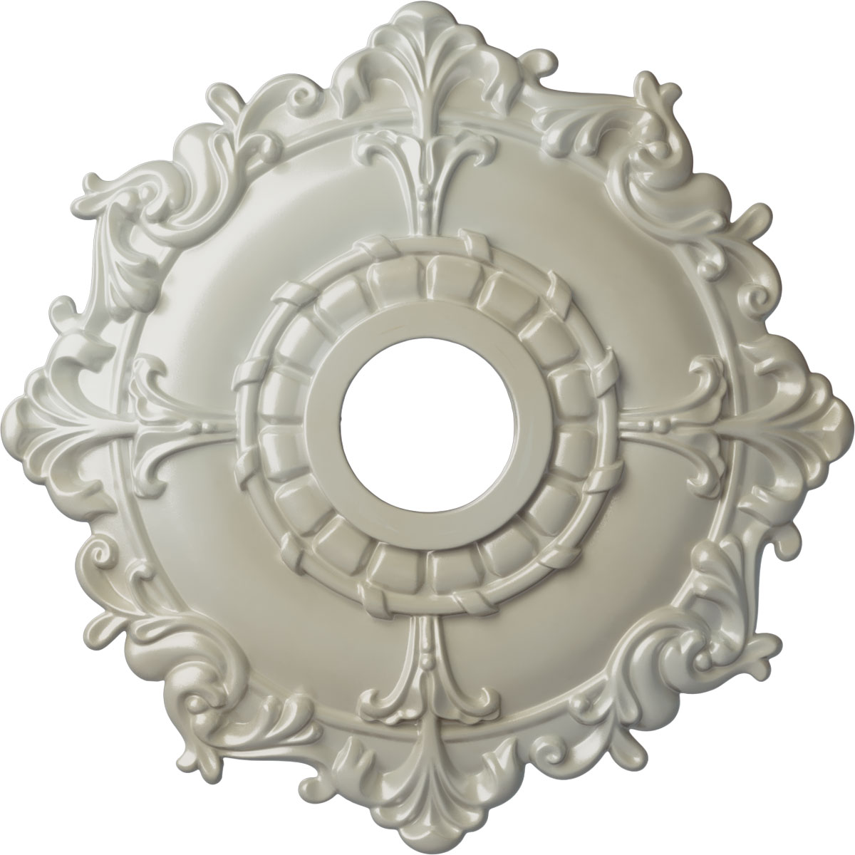 Ekena Millwork CM18RLFBS Riley 18-in W x 18-in L Painted Flash Blue Polyurethane Whole Ceiling Medallion