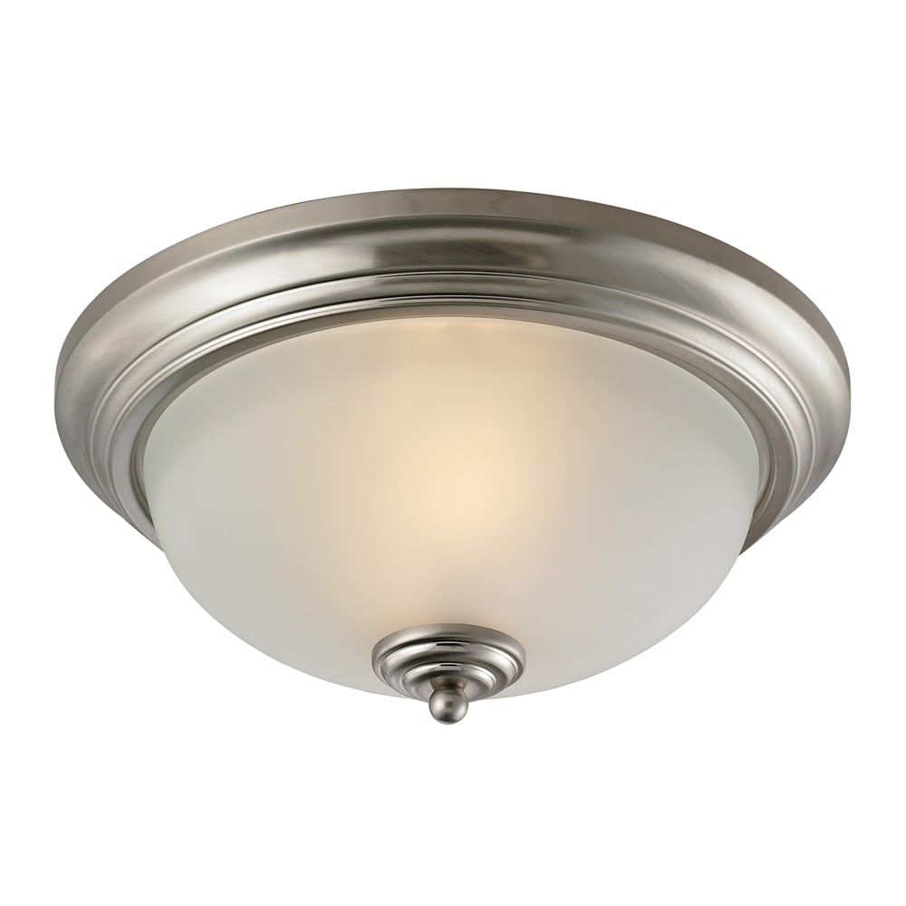 Westmore Lighting FL300720 2 -Light 13-in Brushed Nickel Flush Mount Light