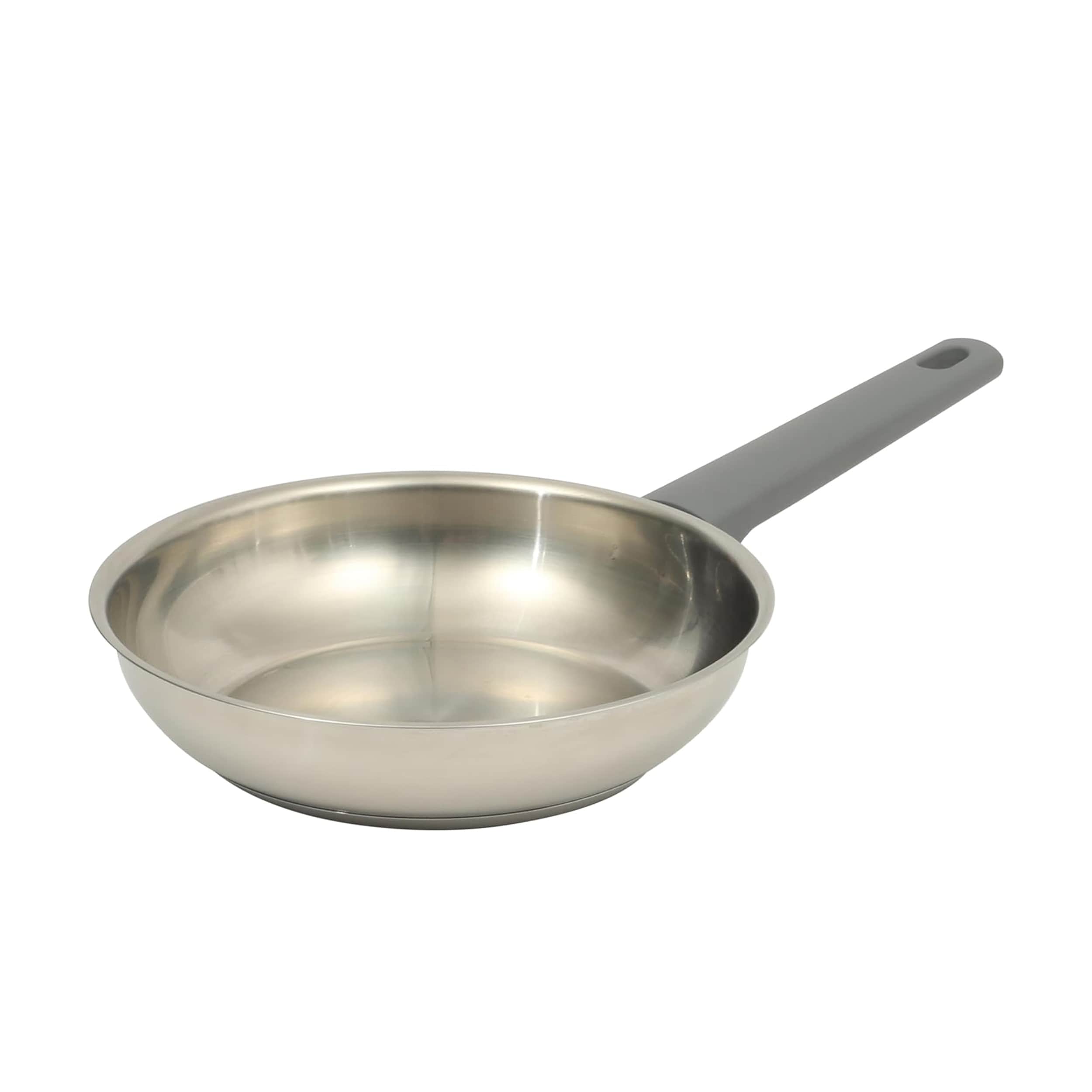 Oster  Beauford 8 Inch Stainless Steel Frying Pan with Soft-Touch Handle in Silver
