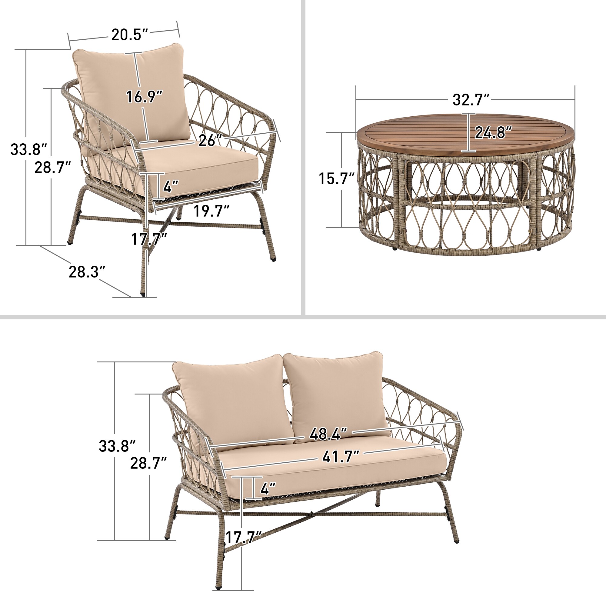 Nestfair HPGO1236A Patio-Conversation-Sets - View #9