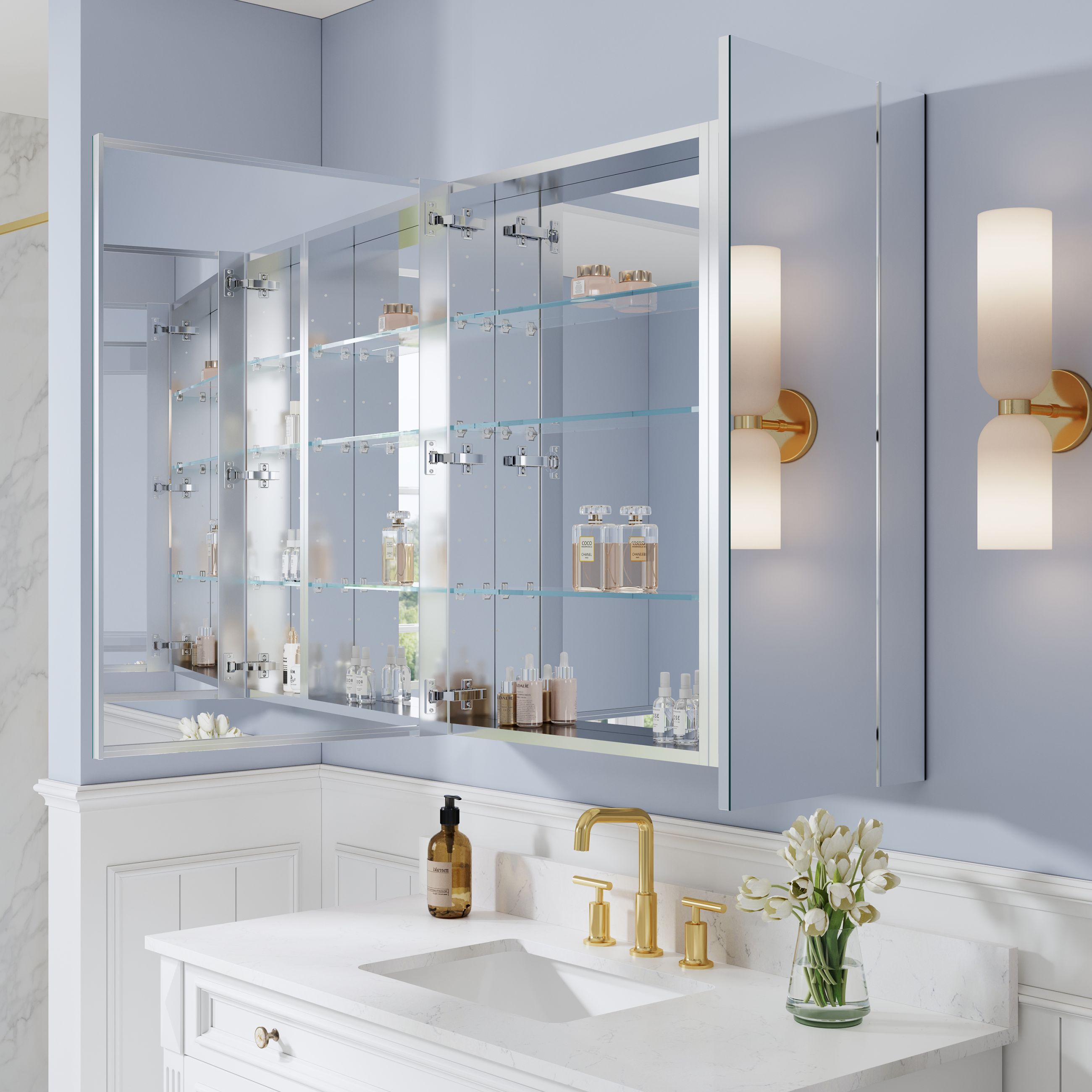 WELLFOR GIZ-X4B6036 Bathroom-Medicine-Cabinets - View #2