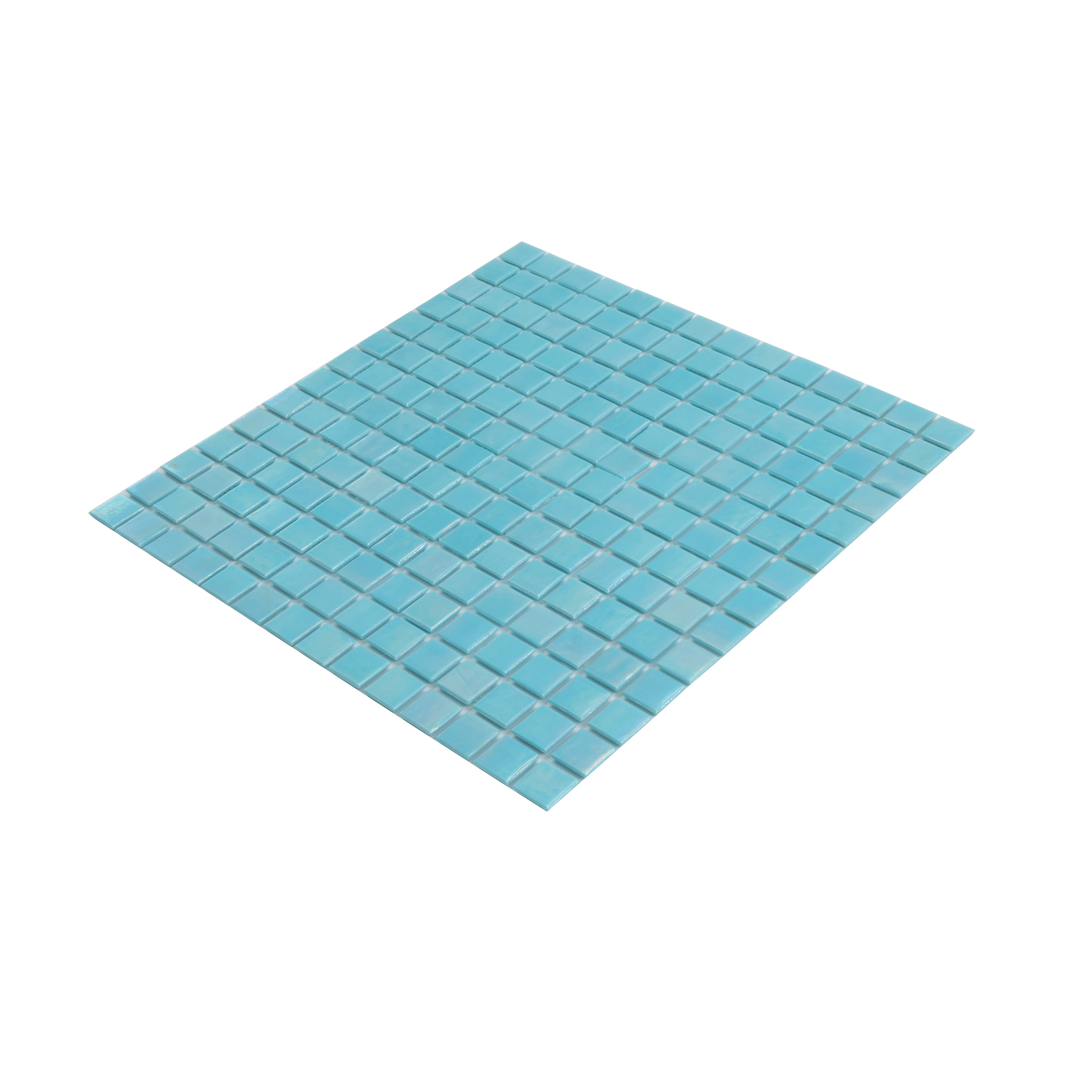Cyan Blue Iridescent Glass Mosaic Wall and Floor Tile