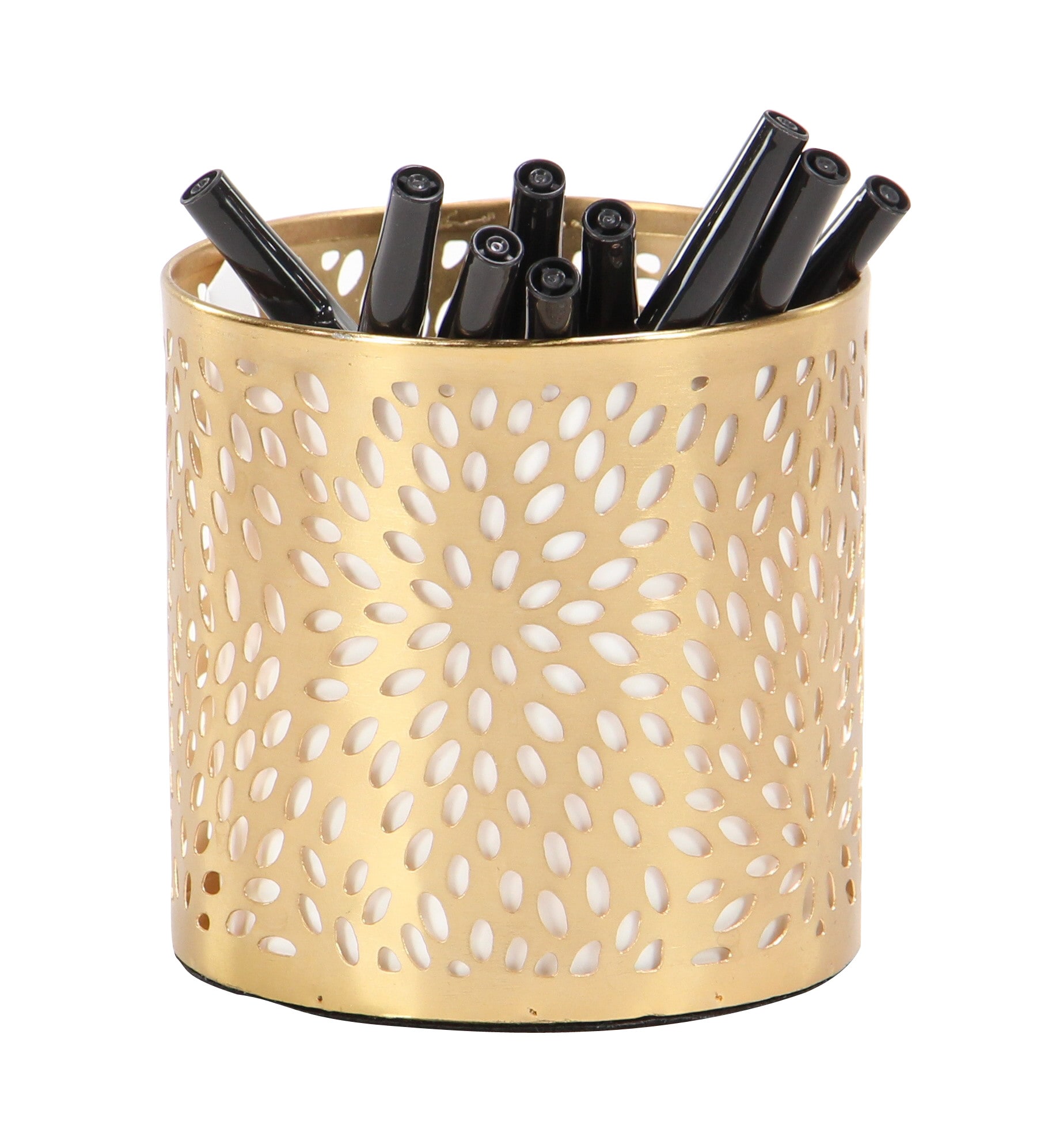 Grayson Lane 57413 Metal 1 Compartment Pen Holder, Pack of 1, Gold