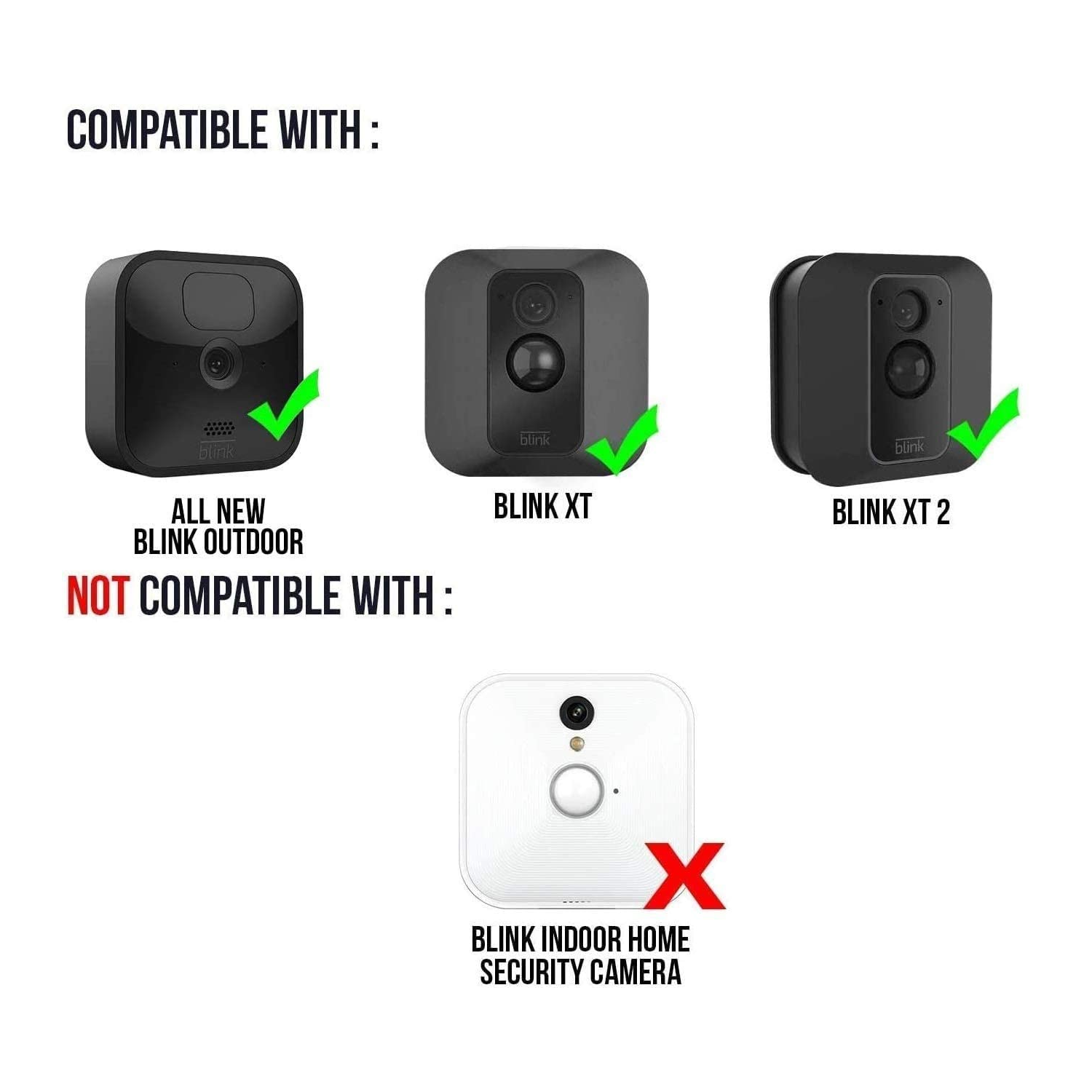 Blink XT2 Camera Wall Mount Black, 3 Pack 360° Adjustable Mount and Weather Proof Protective Housing with Blink Sync Module Outlet Mount for Blink XT XT2 Indoor Outdoor Home Security Camera System 