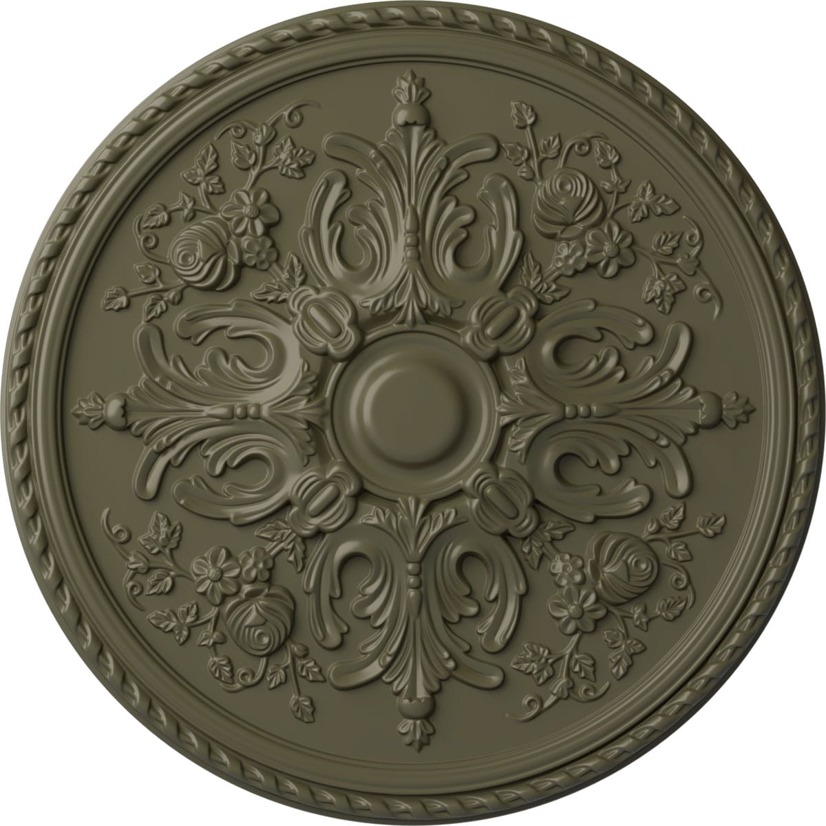 Ekena Millwork CM32BRPTF Bradford 32.625-in W x 32.625-in L Painted Turtle Polyurethane Whole Ceiling Medallion