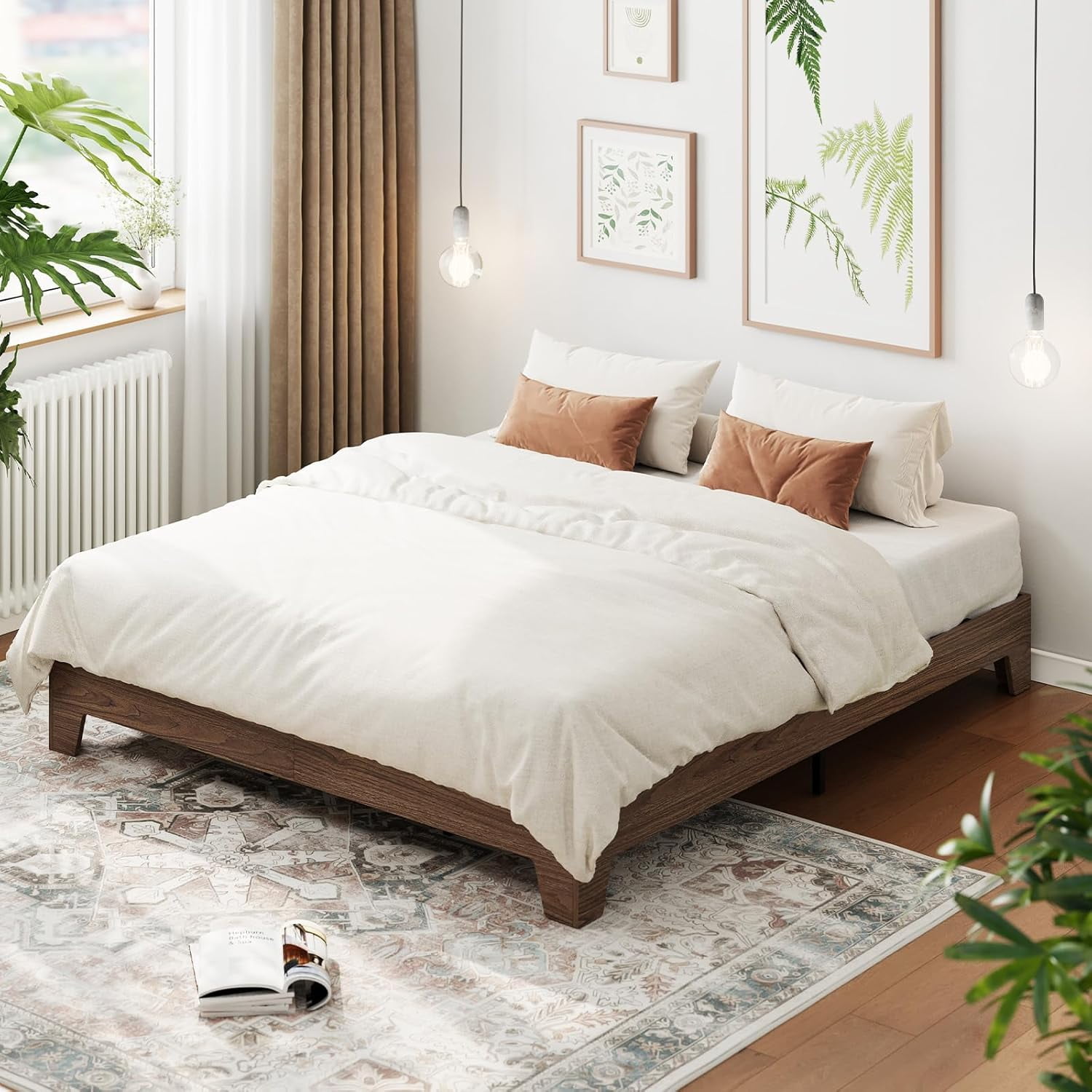 Qeetex King Platform Bed Frame with Underbed Storage - 10.24Inch