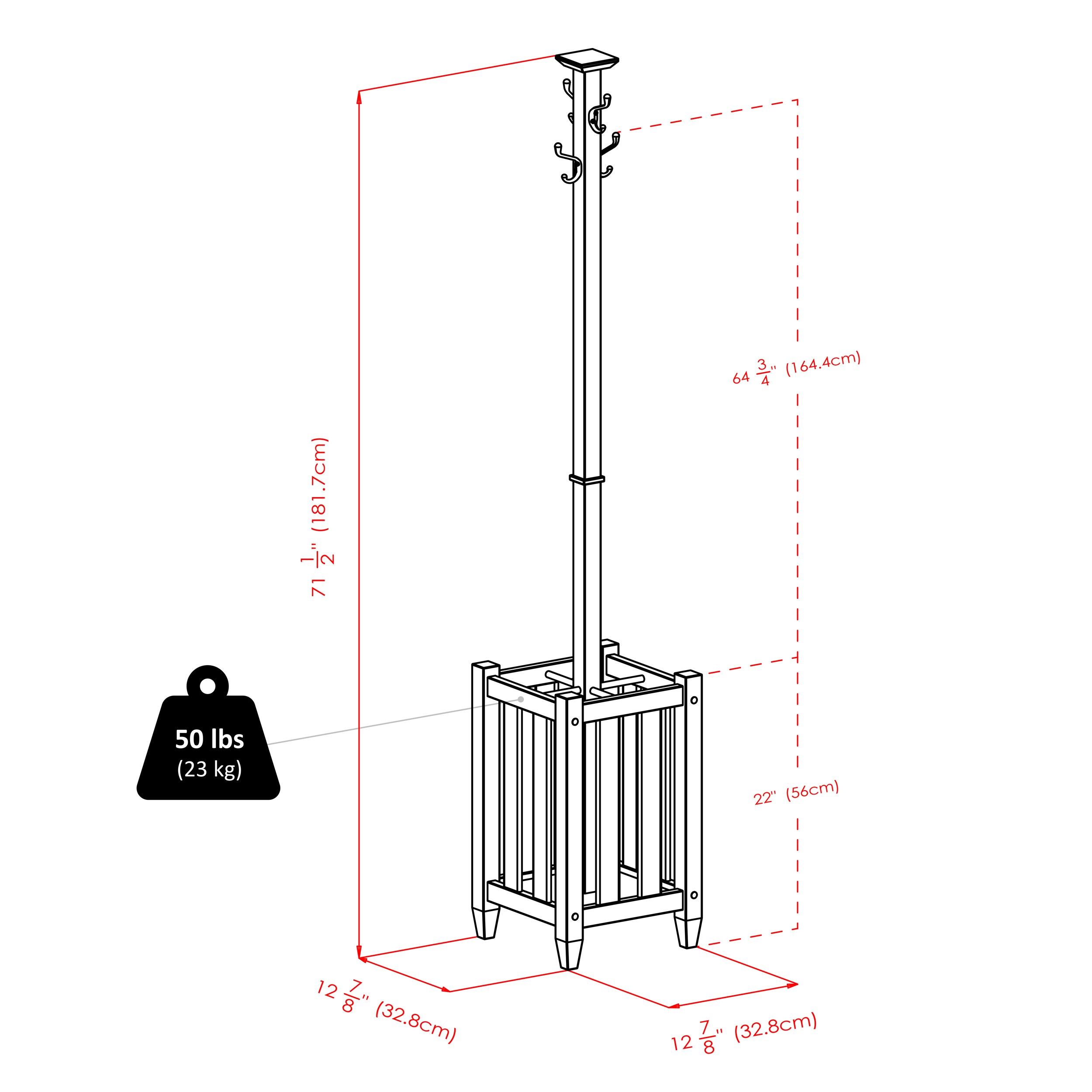 Winsome Wood 40474 Coatrack-Stands-Pedestals - View #5