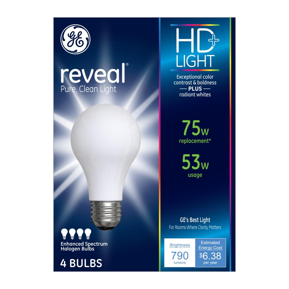 Ge Reveal 75-watt Eq A19 Color-enhancing Medium Base (e-26) Dimmable 