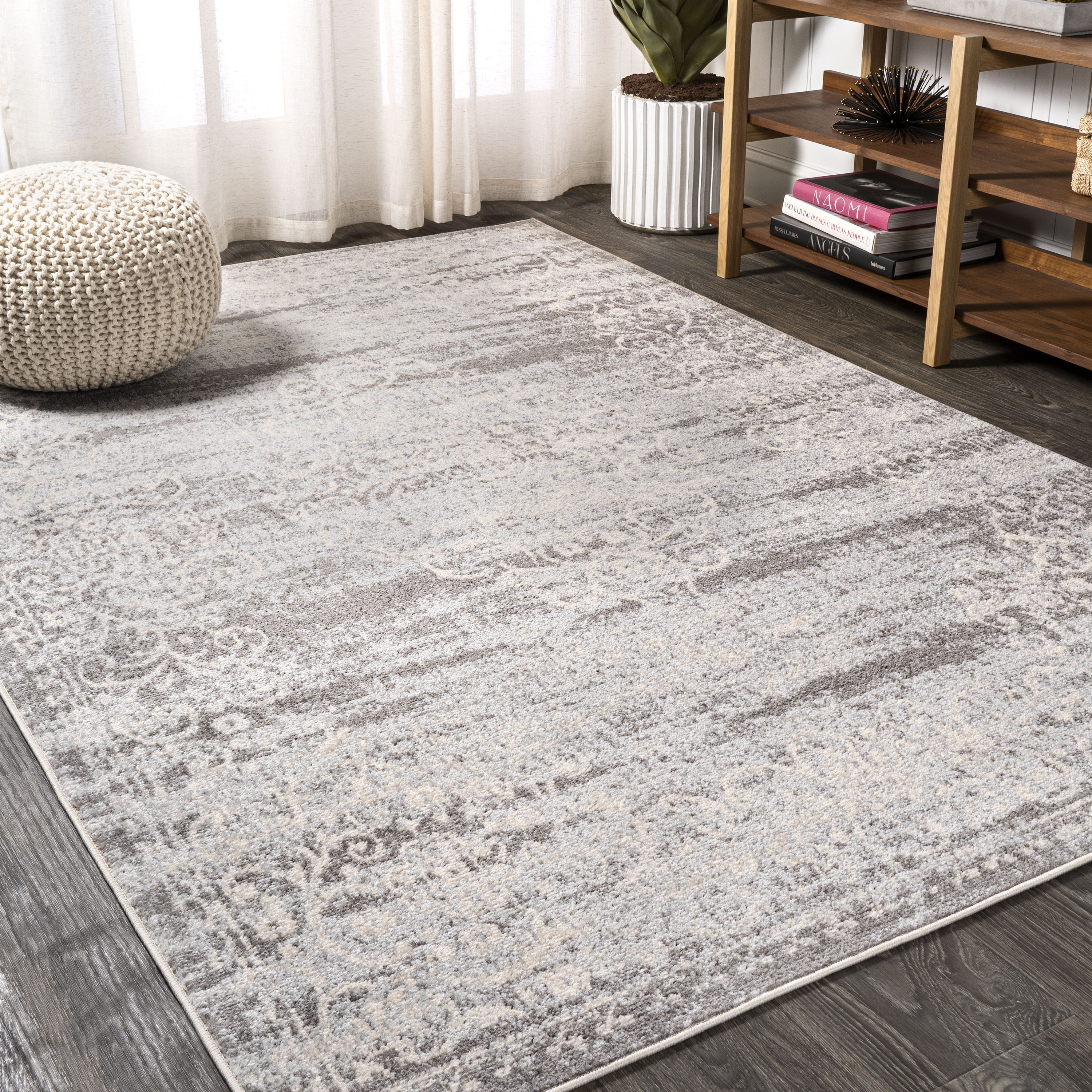 JONATHAN Y MODERN PERSIAN Minori Filigree 8 X 10 (ft) Light Gray/Cream ...