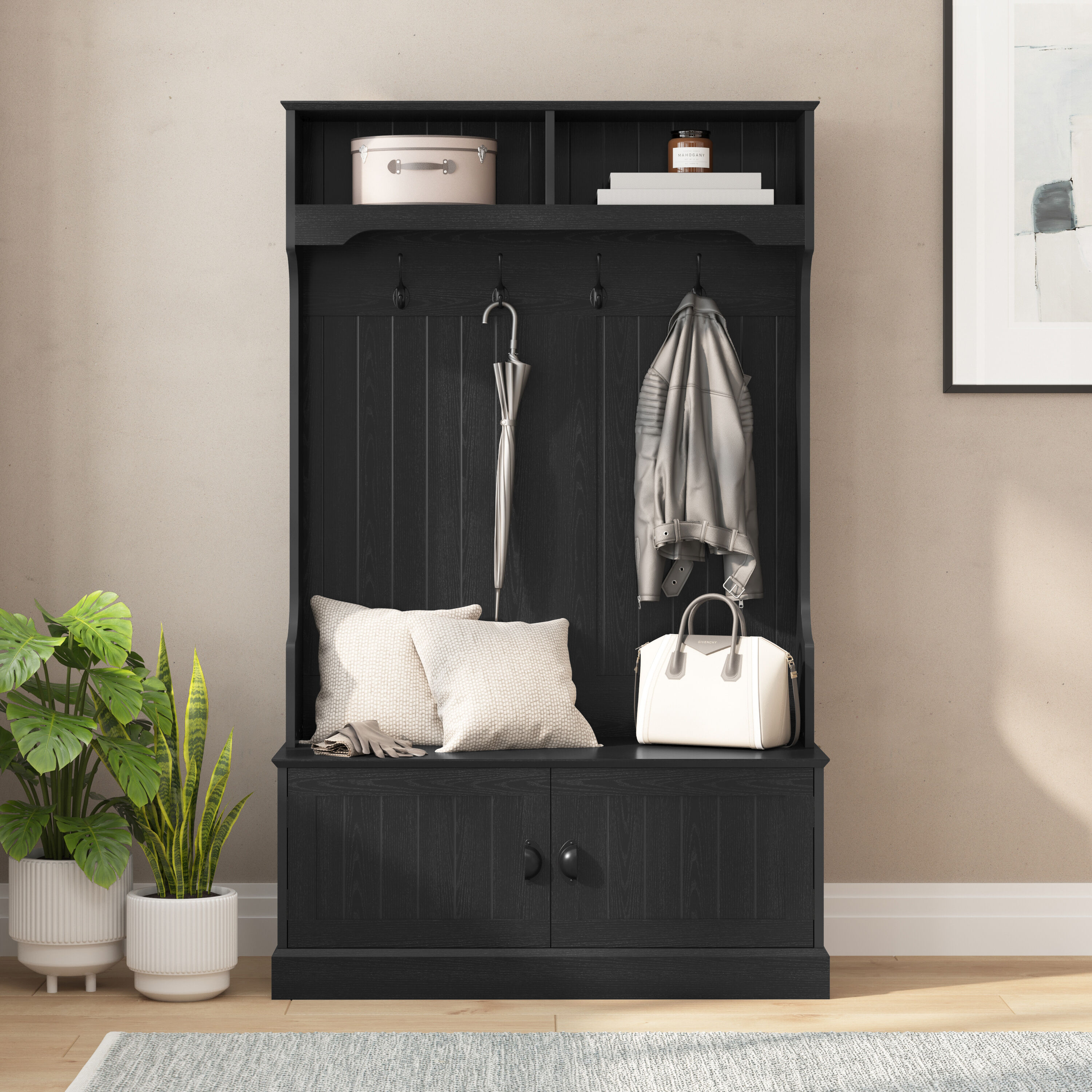 Taylor & Logan 196861130830 Livvie Modern 11.75-Inches Black Composite Hall Tree
