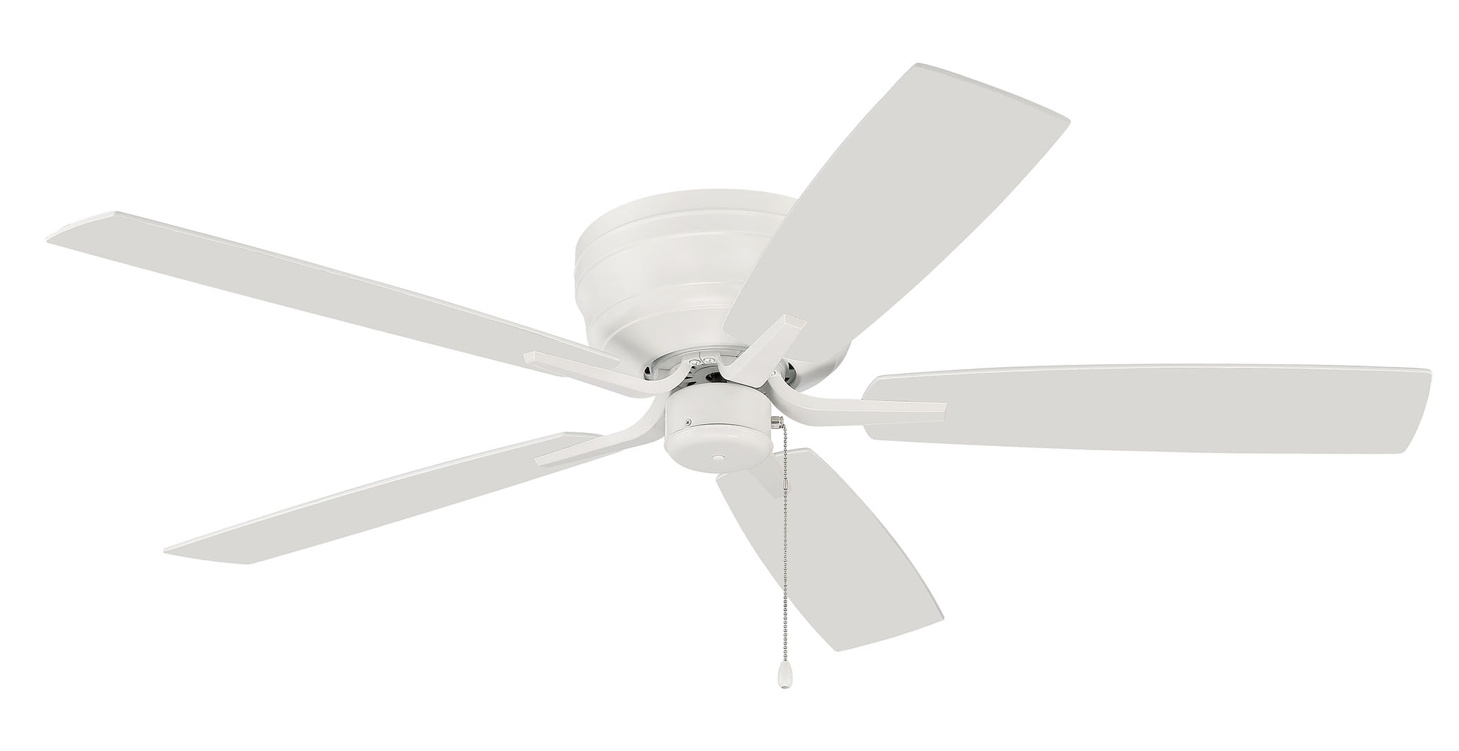 White 52" Low Profile Ceiling Fan with Reversible Blades