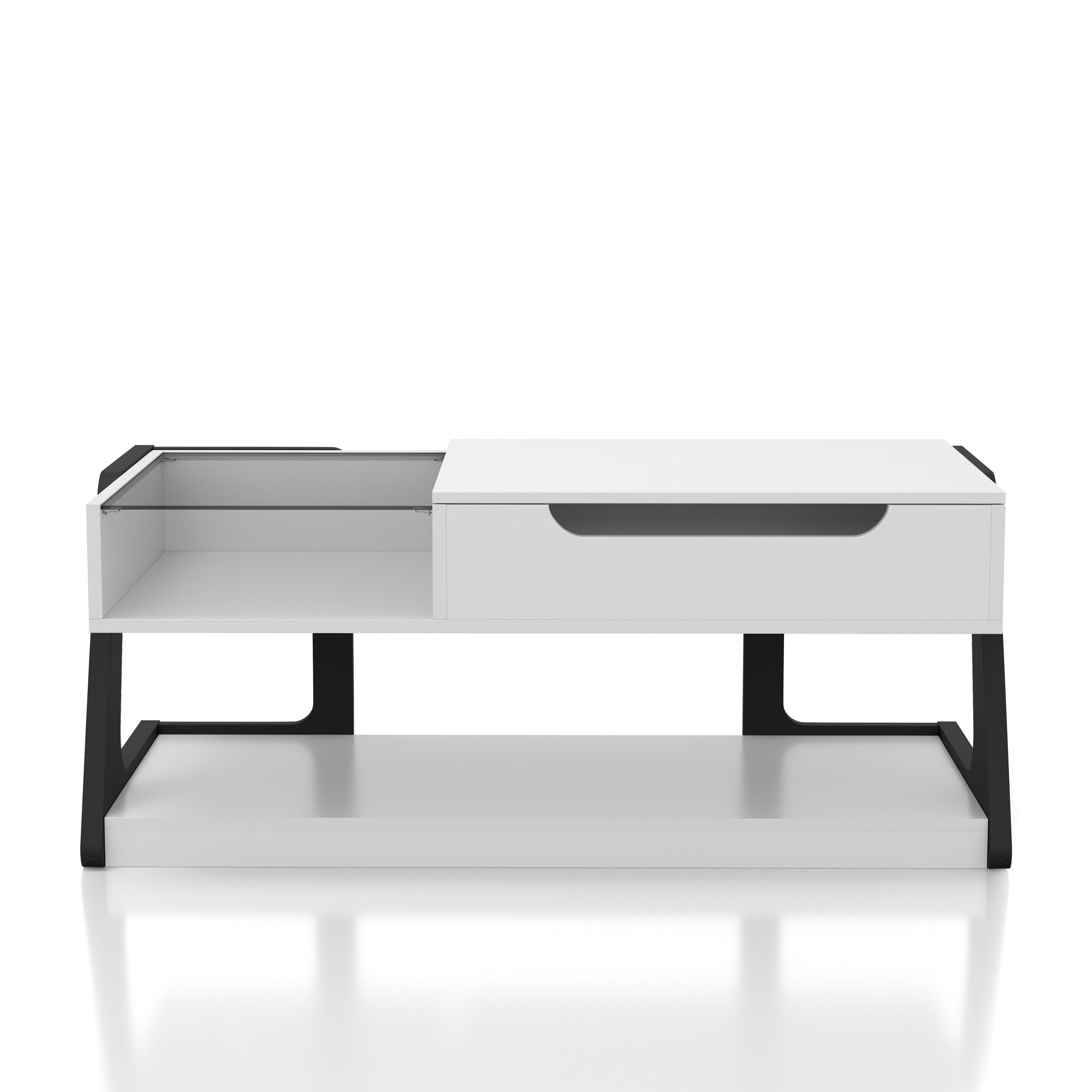 Oakley White and Black Composite Coffee and End Table Set