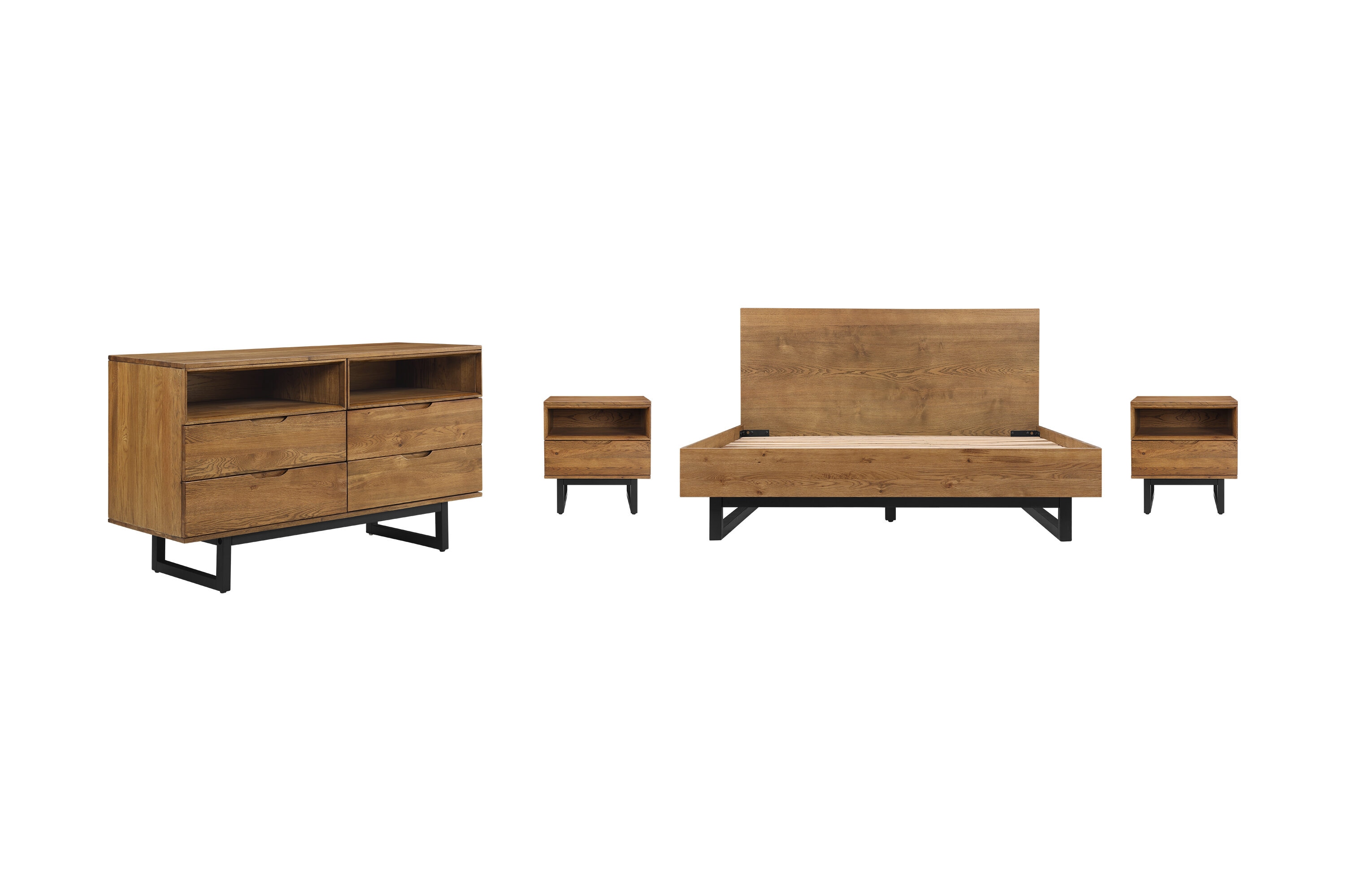 Armen Living SETAOBDBRQN4B Brown Queen Bedroom Set