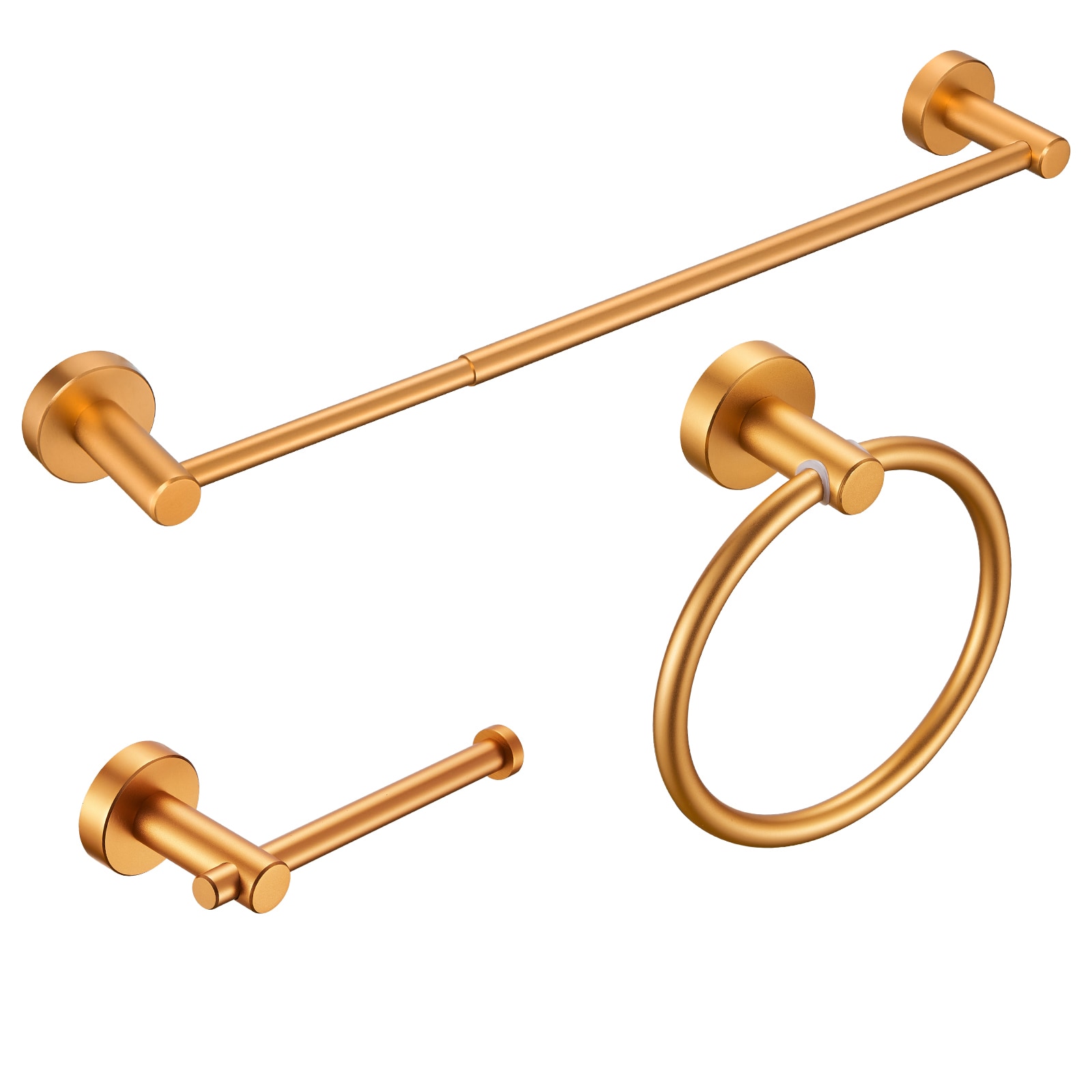 Cobbe LSKBHS03033 3 -Piece Gold Decorative Bathroom Hardware Set Towel Bar, Toilet Paper Holder, Towel Ring Included