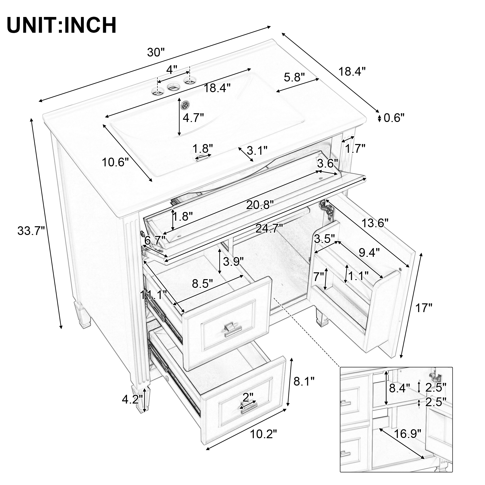 Iseryn YSG701BP269 Bath-Vanity-Combo - View #3