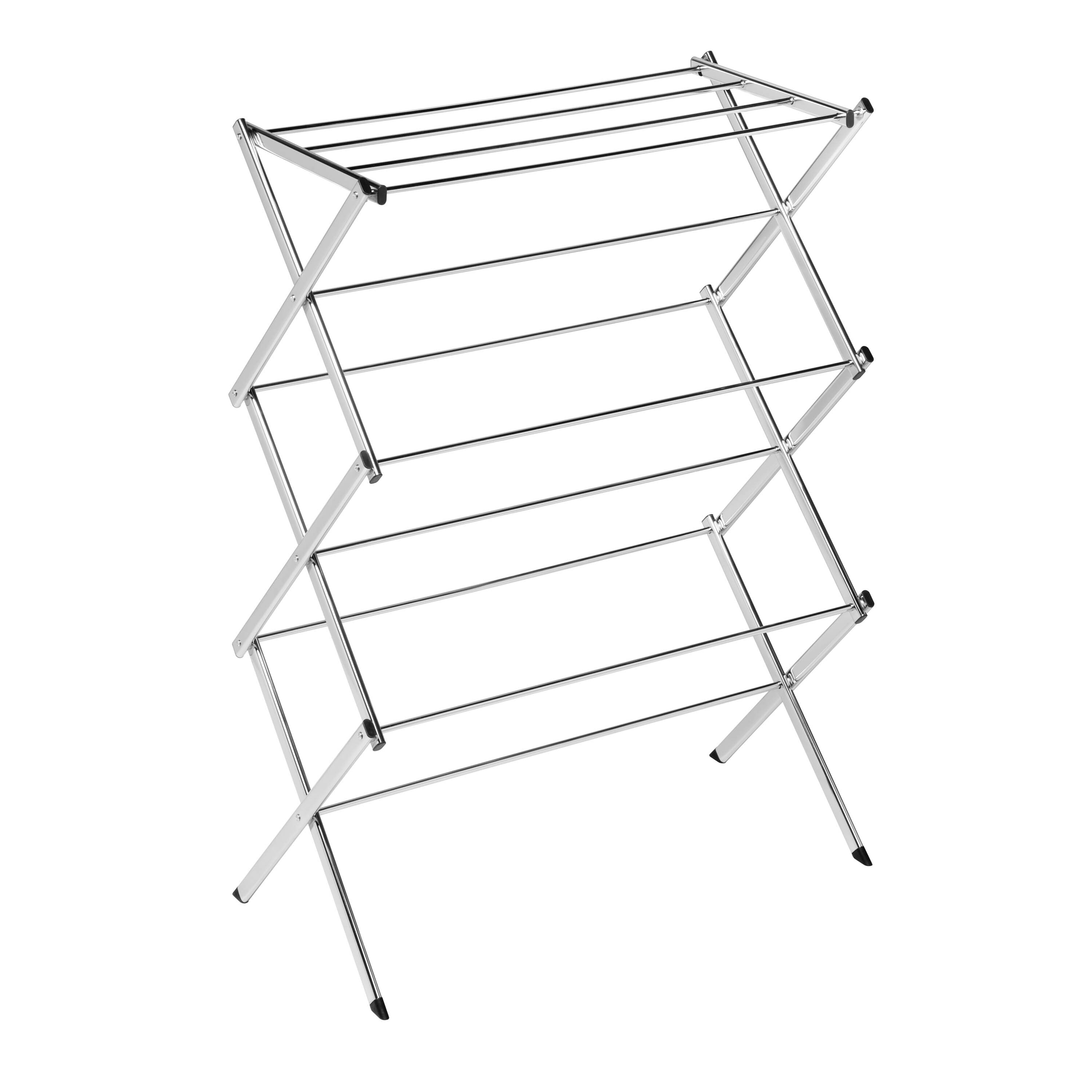 Buy Clothes Drying Stands , 3 Tier Collapsible Rolling Dryer Clothes Hanger  Rack Rail Stand with Side Wings, Stainless Steel Clothes Airer for Laundry,  Sky Blue, [Made in India] 2 Year Manufacturer