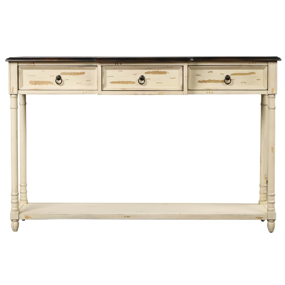 CASAINC TR-WF189574AAD Rustic Beige Console Table