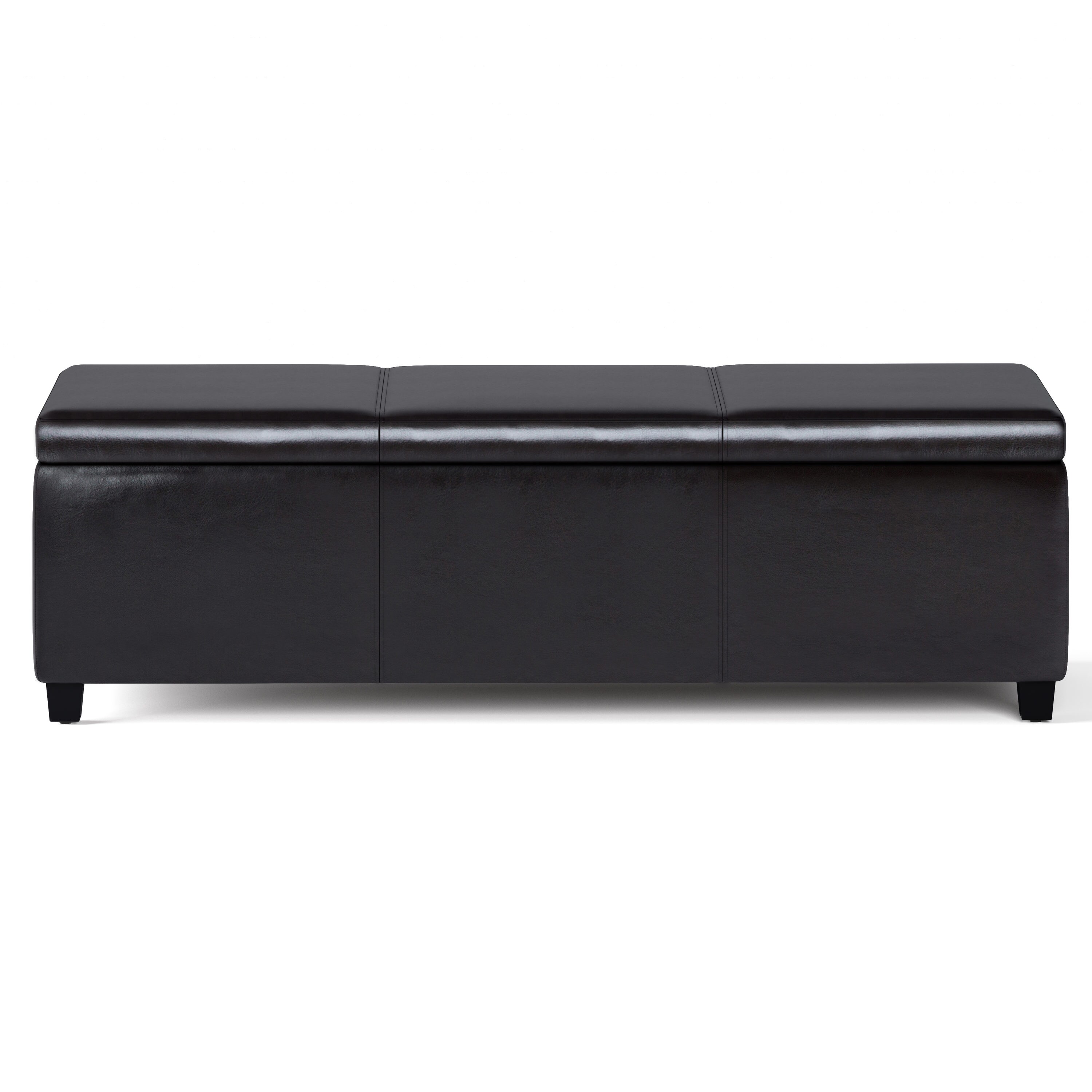 Tanners Brown Faux Leather Extra Large Storage Ottoman Bench