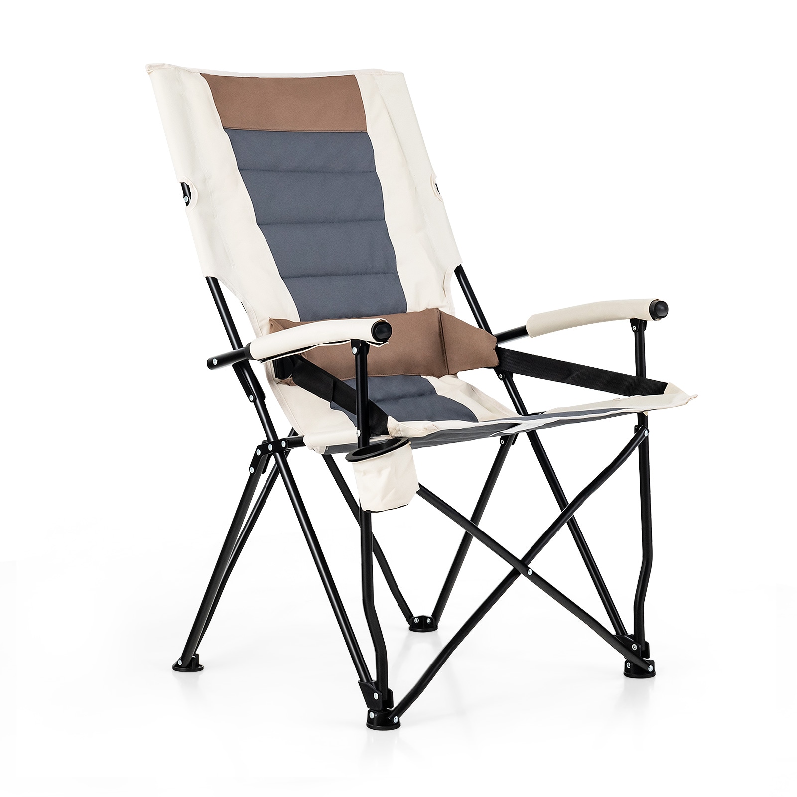 LIVIZA TDG11032 Polyester Brown and Beige Folding Camping chair