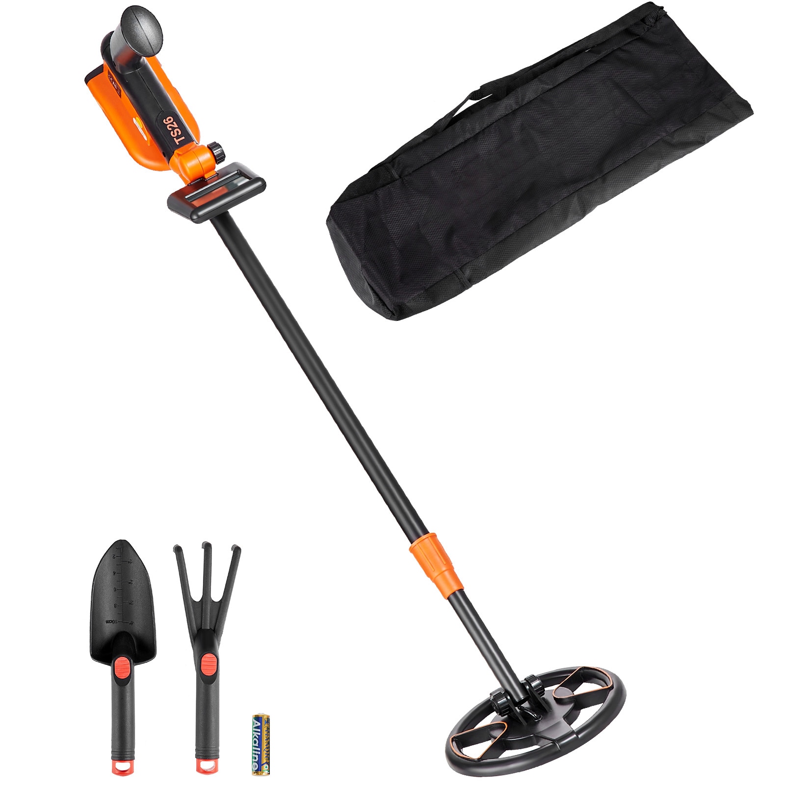 Mecale 6 in Kids Metal Detector IP68 Waterproof Coil 6 in Detection Depth LCD Display Black