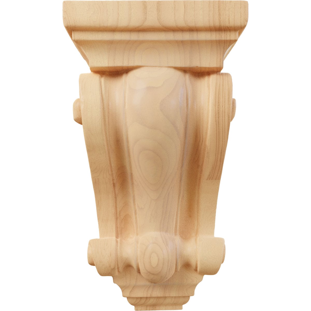 Cole Red Oak Hand-Carved Wood Corbel 7.5"
