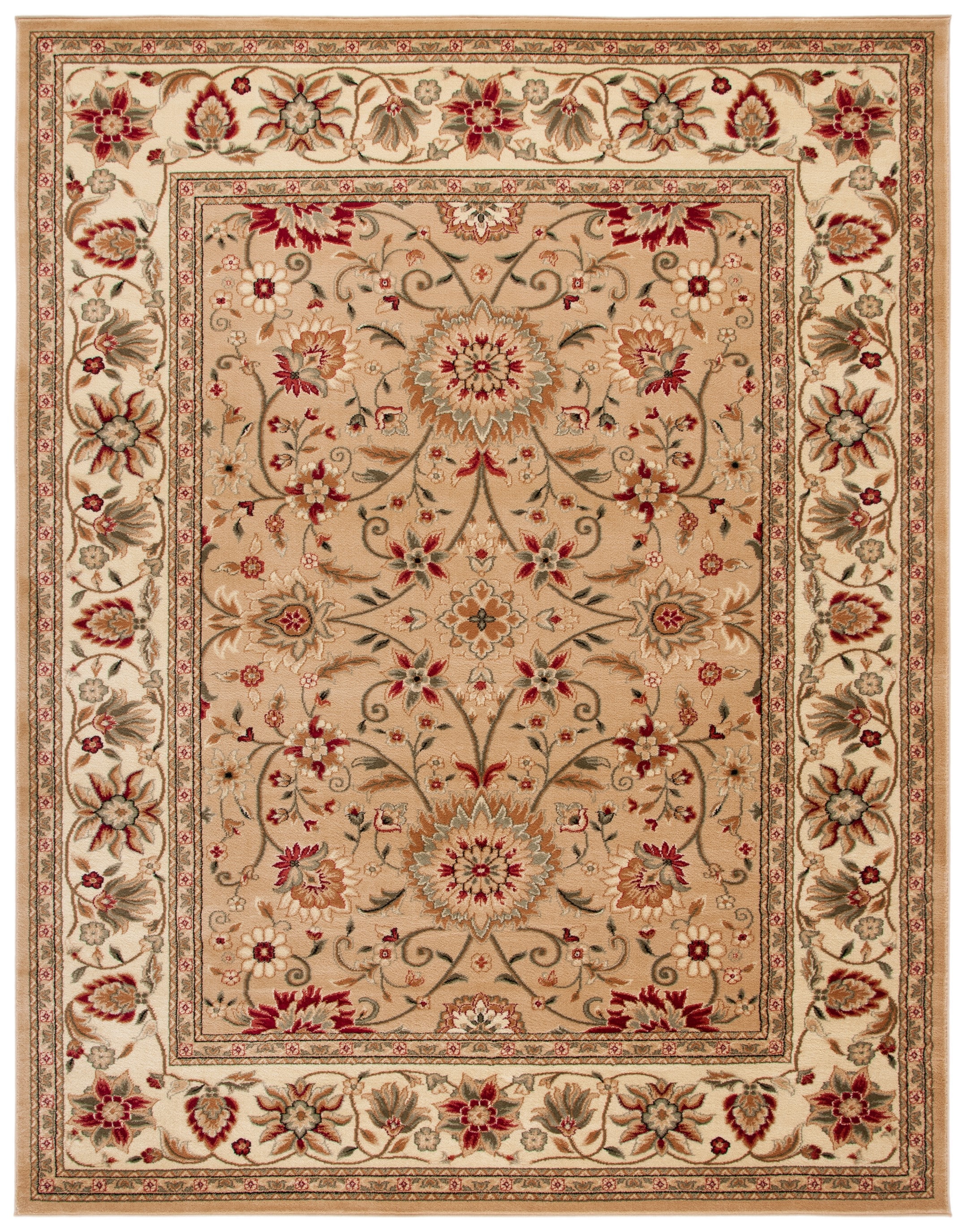 Safavieh 10 x 14 Beige/Ivory Indoor Floral/Botanical Oriental Area Rug ...