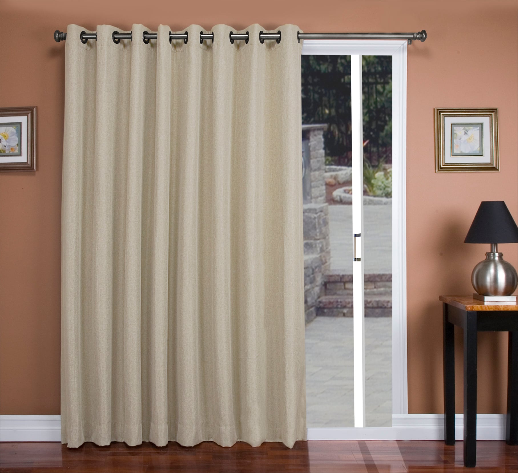 Parchment Blackout Grommet Patio Panel Curtain