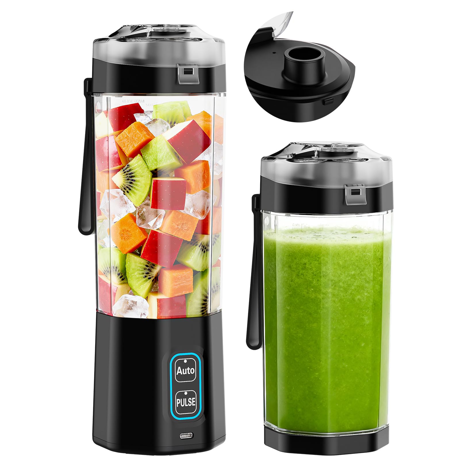 GVODE  Personal Blender 24oz Portable USBC Rechargeable BPA Free Leakproof Lid Sip Spout