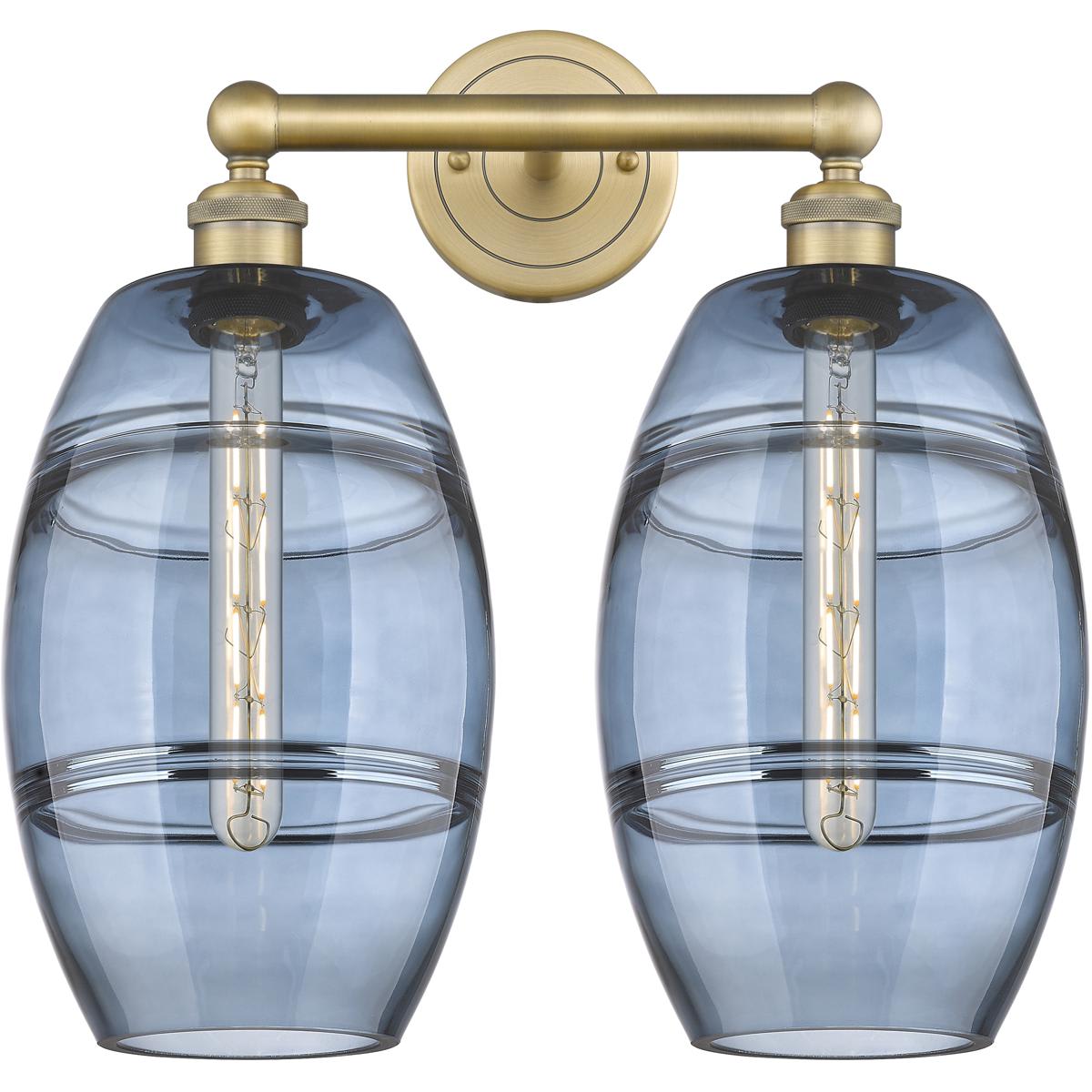 Innovations Lighting -  616-2W-BB-G557-8BL Edison Vaz Bathroom Vanity Light Brushed Brass