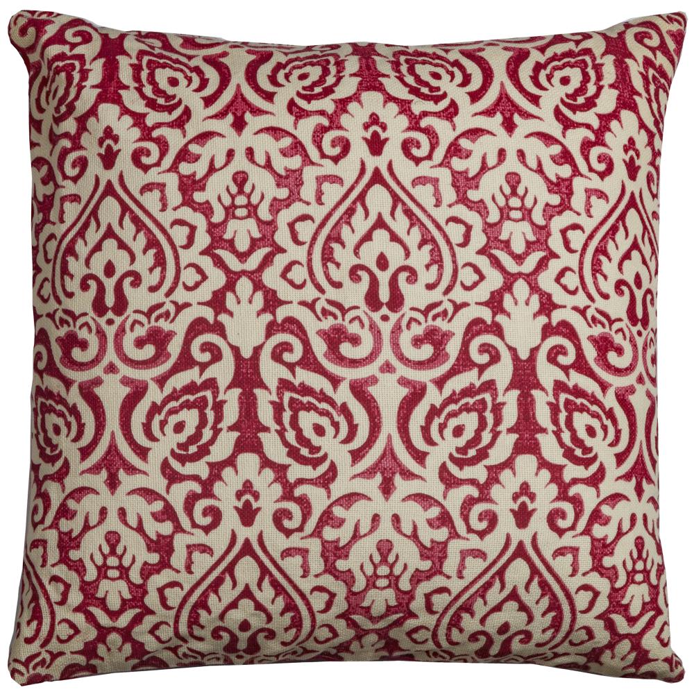 Rizzy Home T11815 Poly filled pillow 22-in x 22-in Red/Natural Square Indoor Decorative Pillow