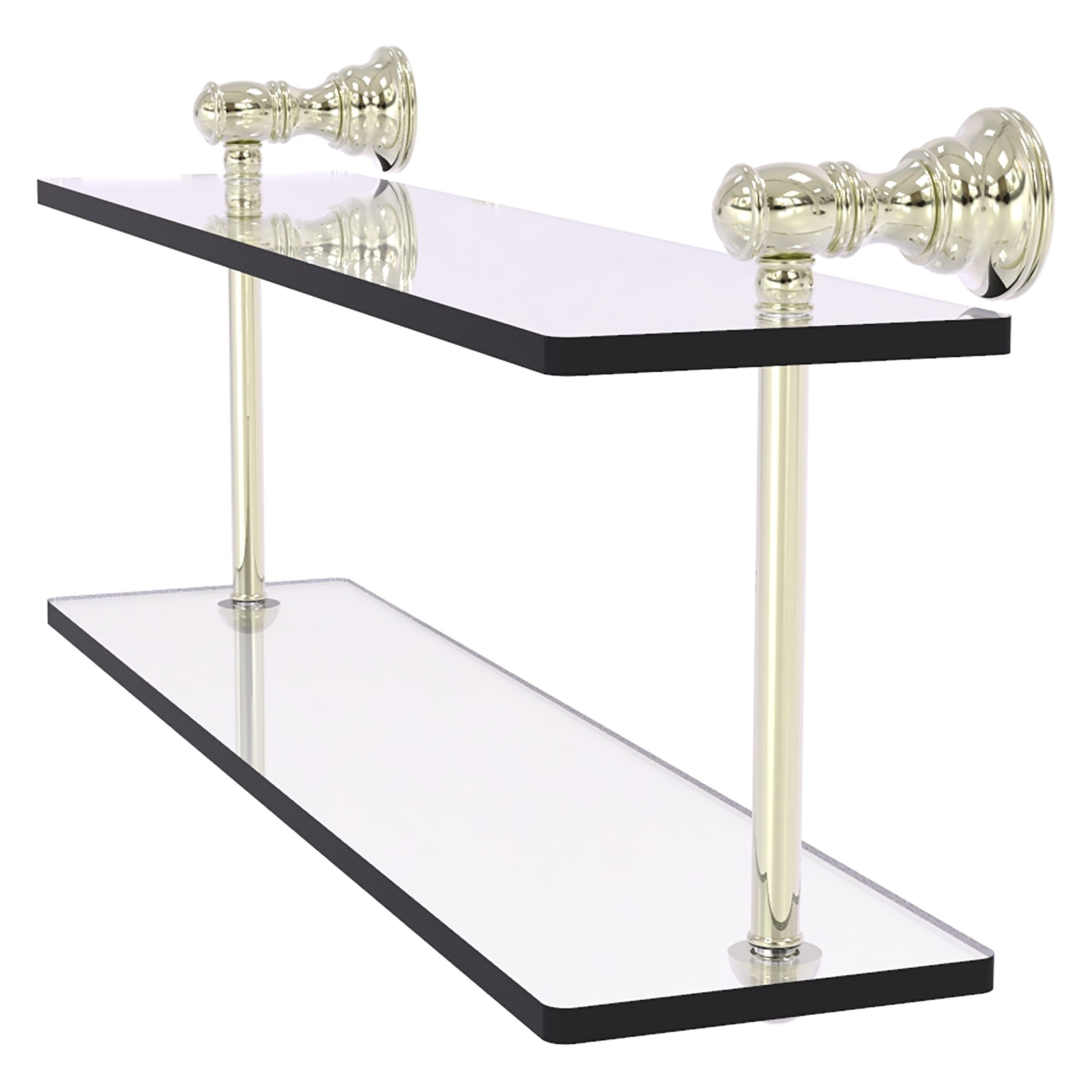 Allied Brass CL-2-16-PNI Carolina Polished Nickel 2 -Tier Wall mount Bathroom Shelf ( 16-in x 9.2-in x 5-in )