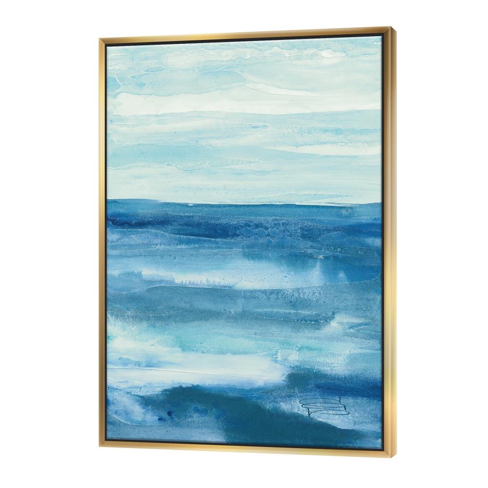 Designart FL30620-30-40-GD Gold Wood Floater frame 40-Inches H x 30-Inches W Coastal Canvas Print