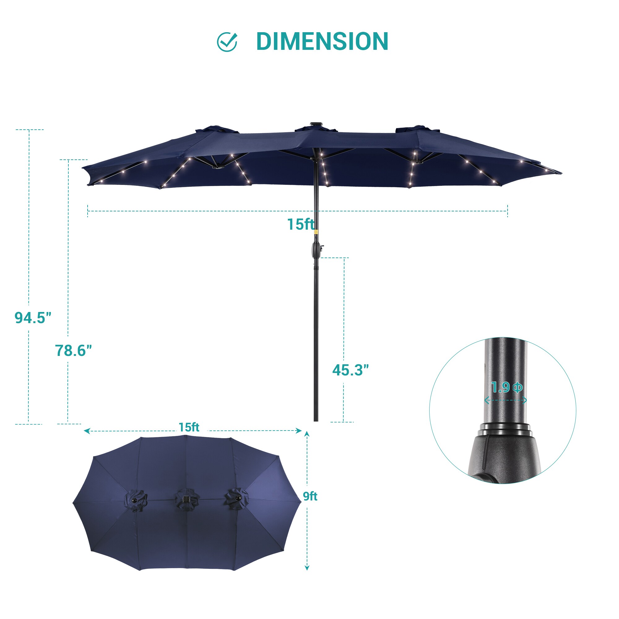 Sonkuki SD-SM-LED460NY Umbrellas-2 - View #6