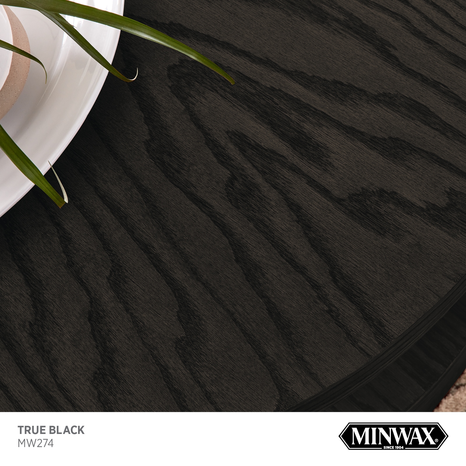 Minwax Semi-Transparent True Black Oil-Based Wood Stain 1 qt