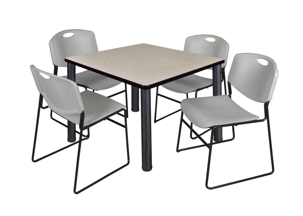 Regency TB3636PLBPBK44GY Breakroom Off-white 4-Person Training Table (36-in W x 29-in H)