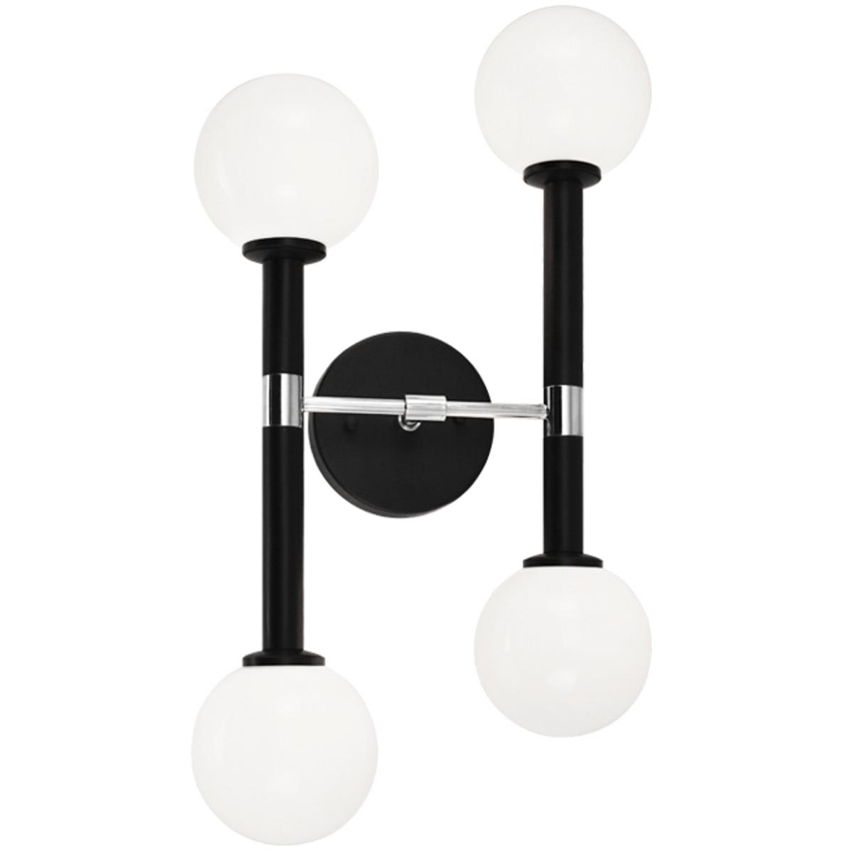 Matteo  Lighting W75304BKOP Stellar Wall Sconce Black