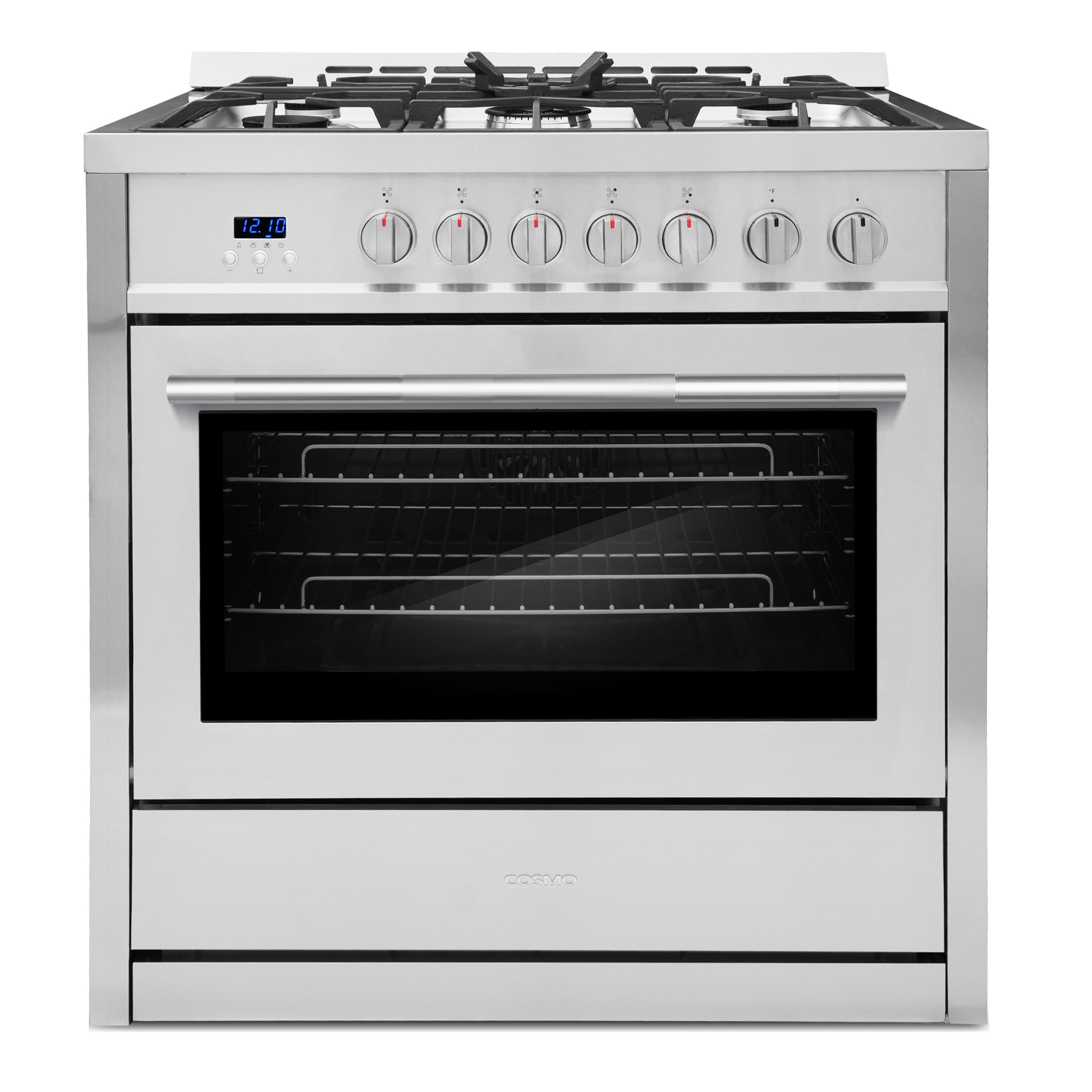 Cosmo COS-965AGC-202 36-in 5 burners 3.8-cu ft Convection Oven Freestanding Natural Gas Range ( Stainless Steel )