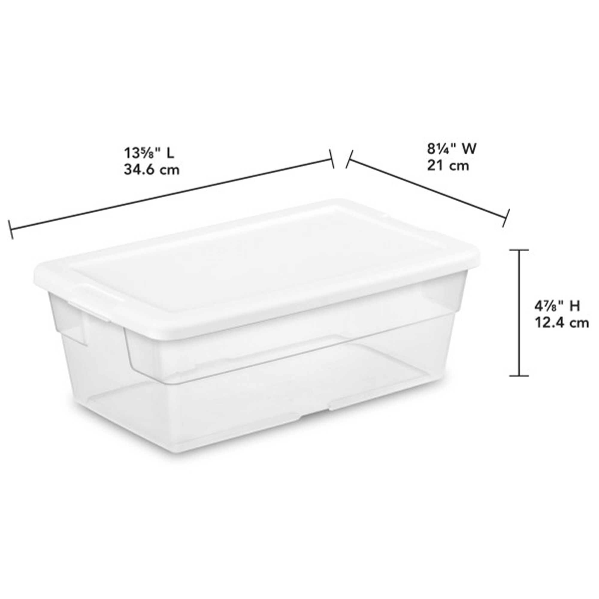 Sterilite 6 Qt Storage Box, Stackable Bin With Lid, Plastic Container To  Organize Shoes And Crafts On Closet Shelves, Clear With White Lid, 12-pack  : Target