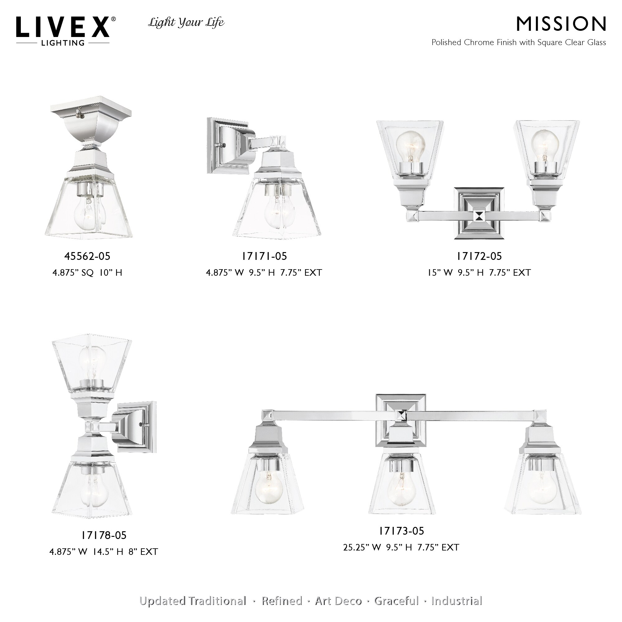 Polished Chrome Clear Glass 2-Light Wall Sconce